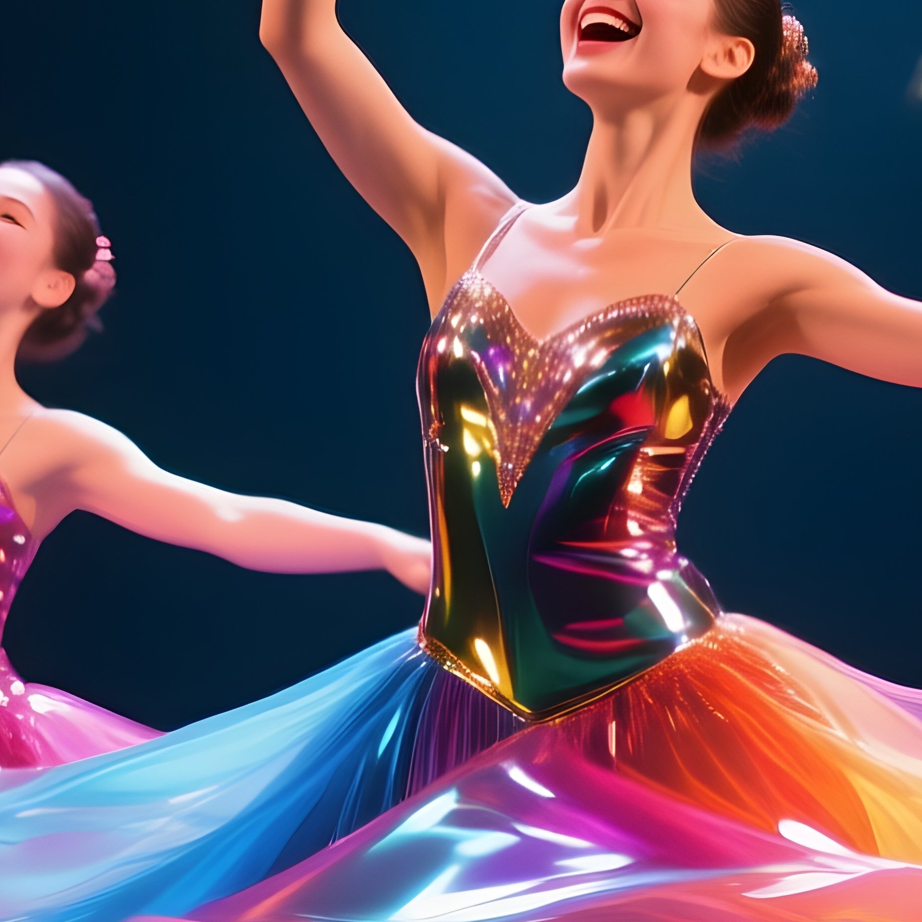 Photorealistic Dancers Spinning Umbrellas Final - Full Resolution Quality Preview