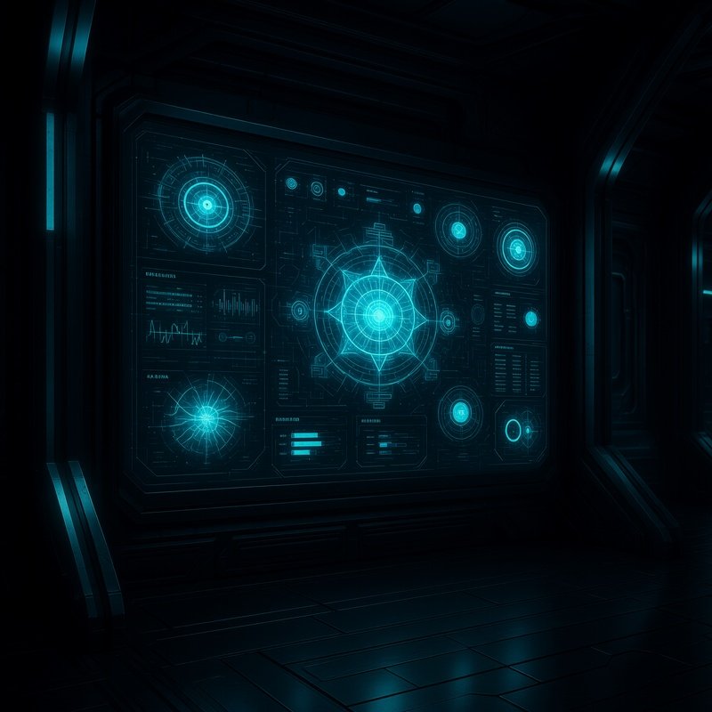 Photorealistic Data Visualization Screen Sci Fi