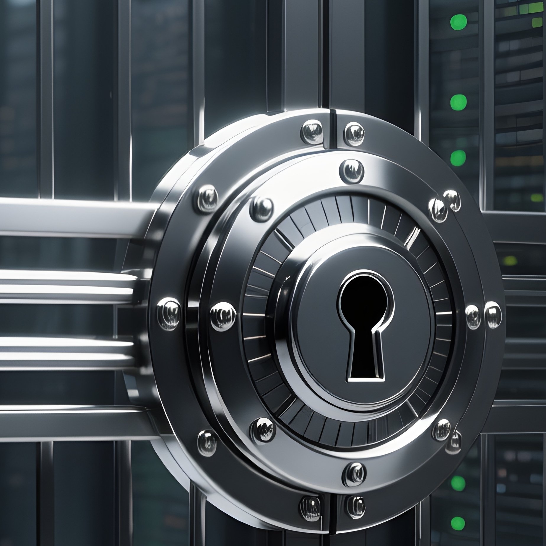 Photorealistic Datacenter Security Gate - Full Resolution Quality Preview