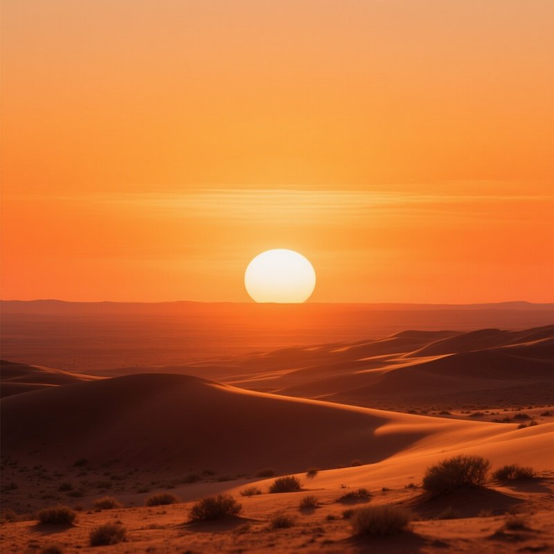 Photorealistic Desert Rising Sun