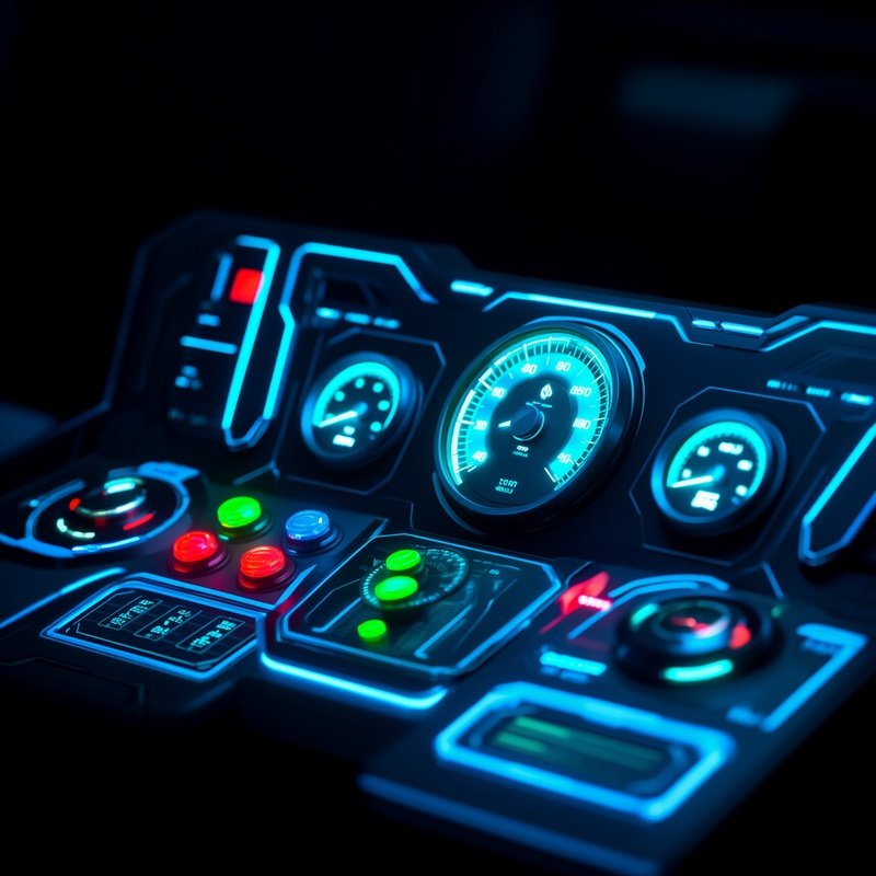 Photorealistic Digital Dashboard Display Science Fiction