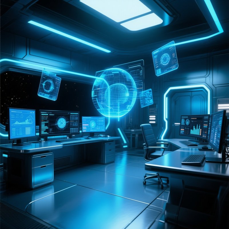 Photorealistic Digital Workstation Science Fiction