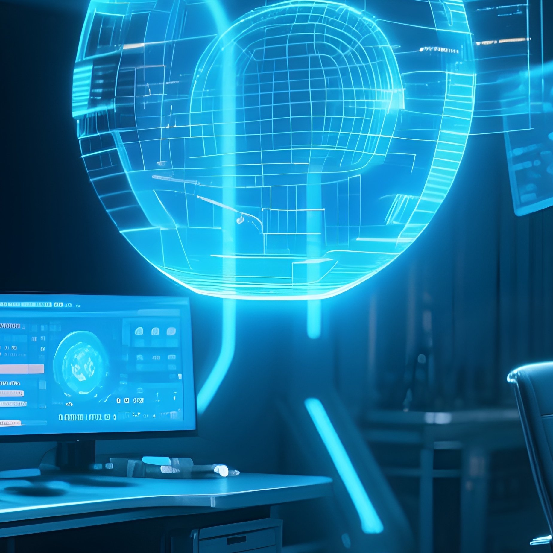 Photorealistic Digital Workstation Science Fiction - Full Resolution Quality Preview