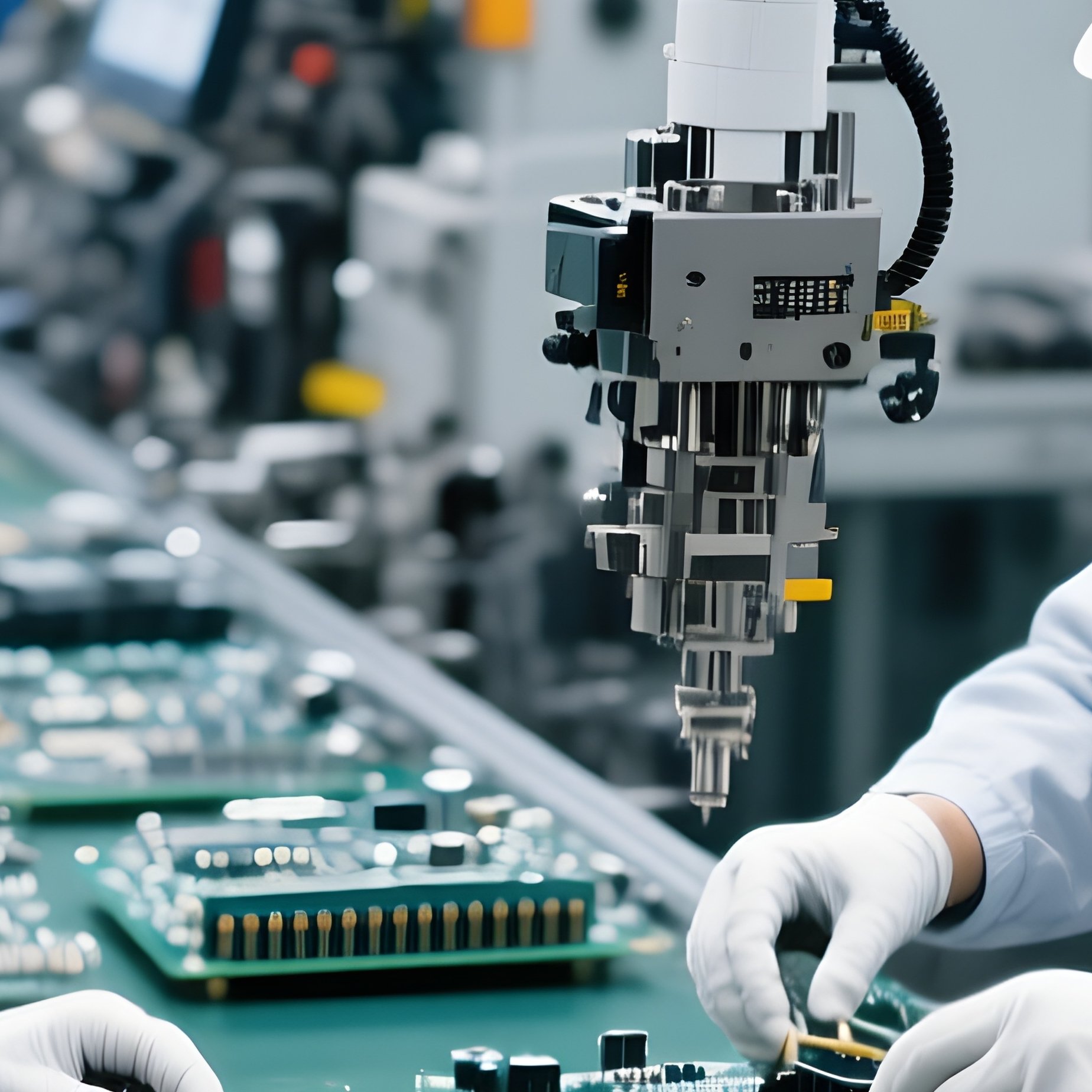 Photorealistic Electronics Production Line - Full Resolution Quality Preview