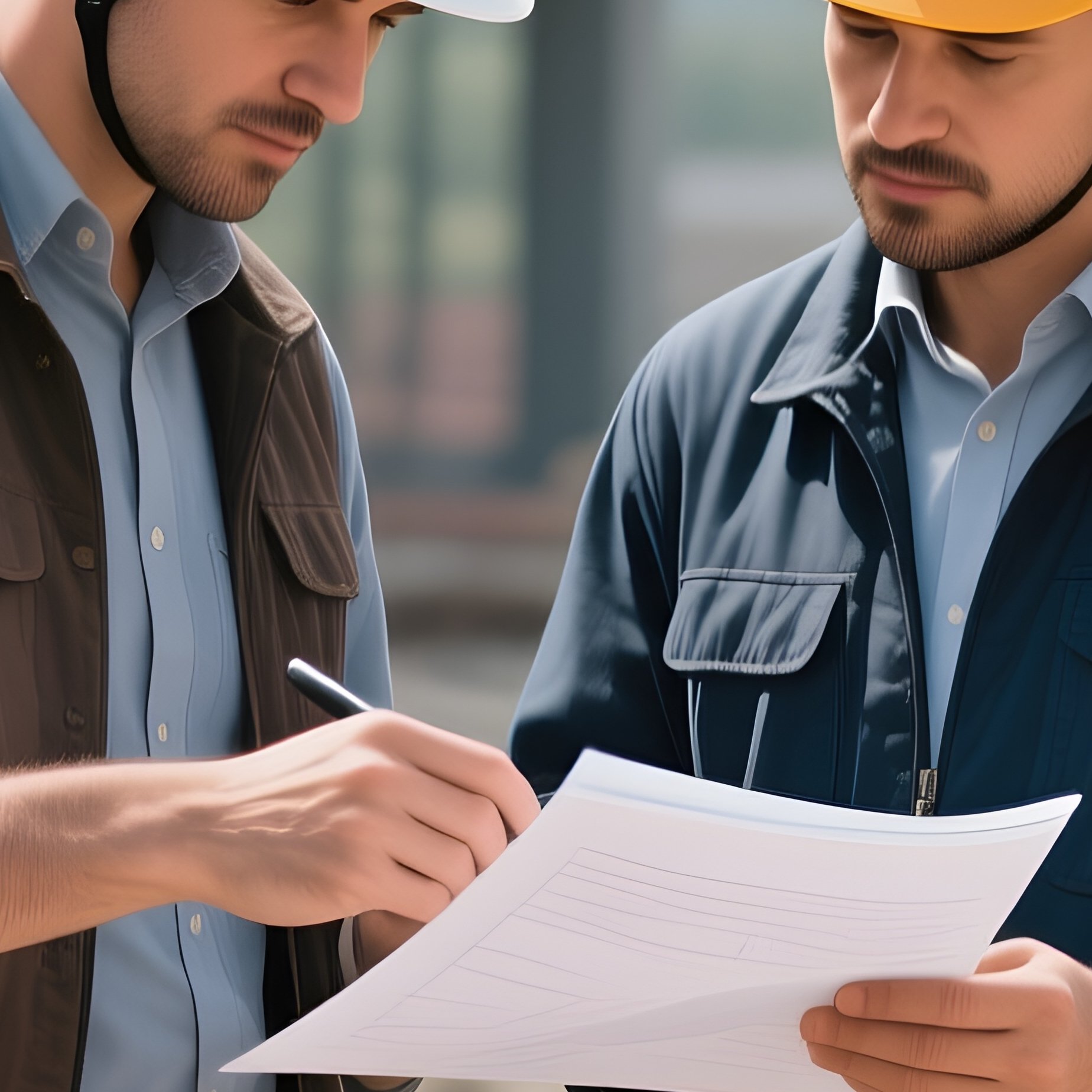 Photorealistic Engineers Inspecting Site - Full Resolution Quality Preview