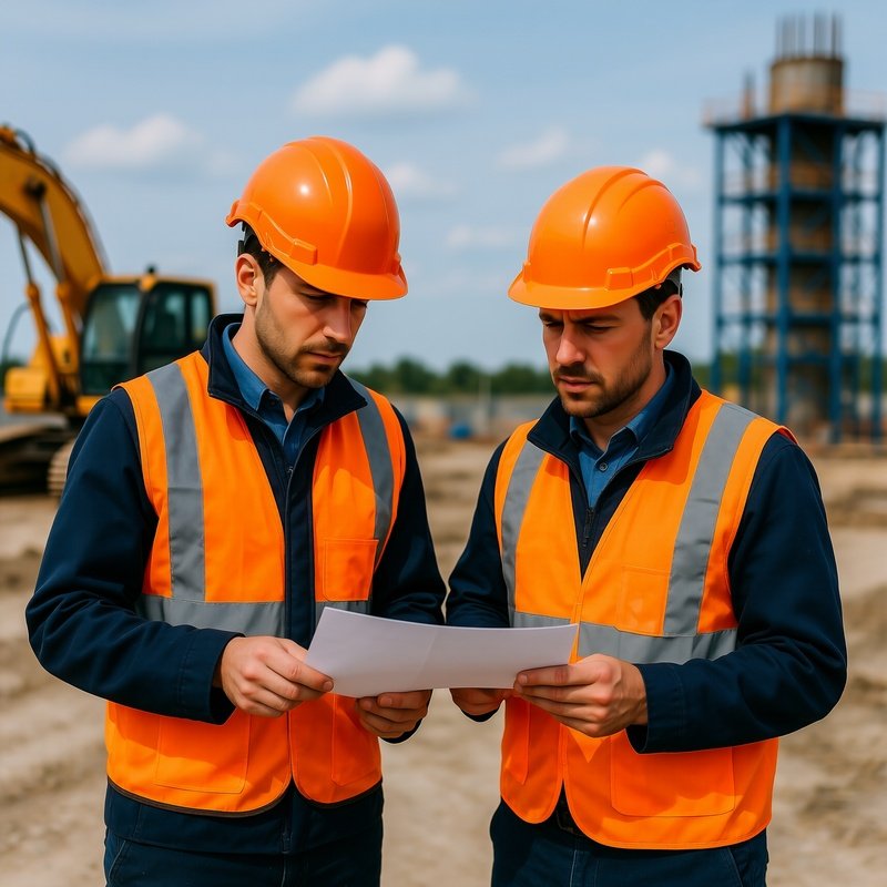 Photorealistic Engineers Inspecting Site