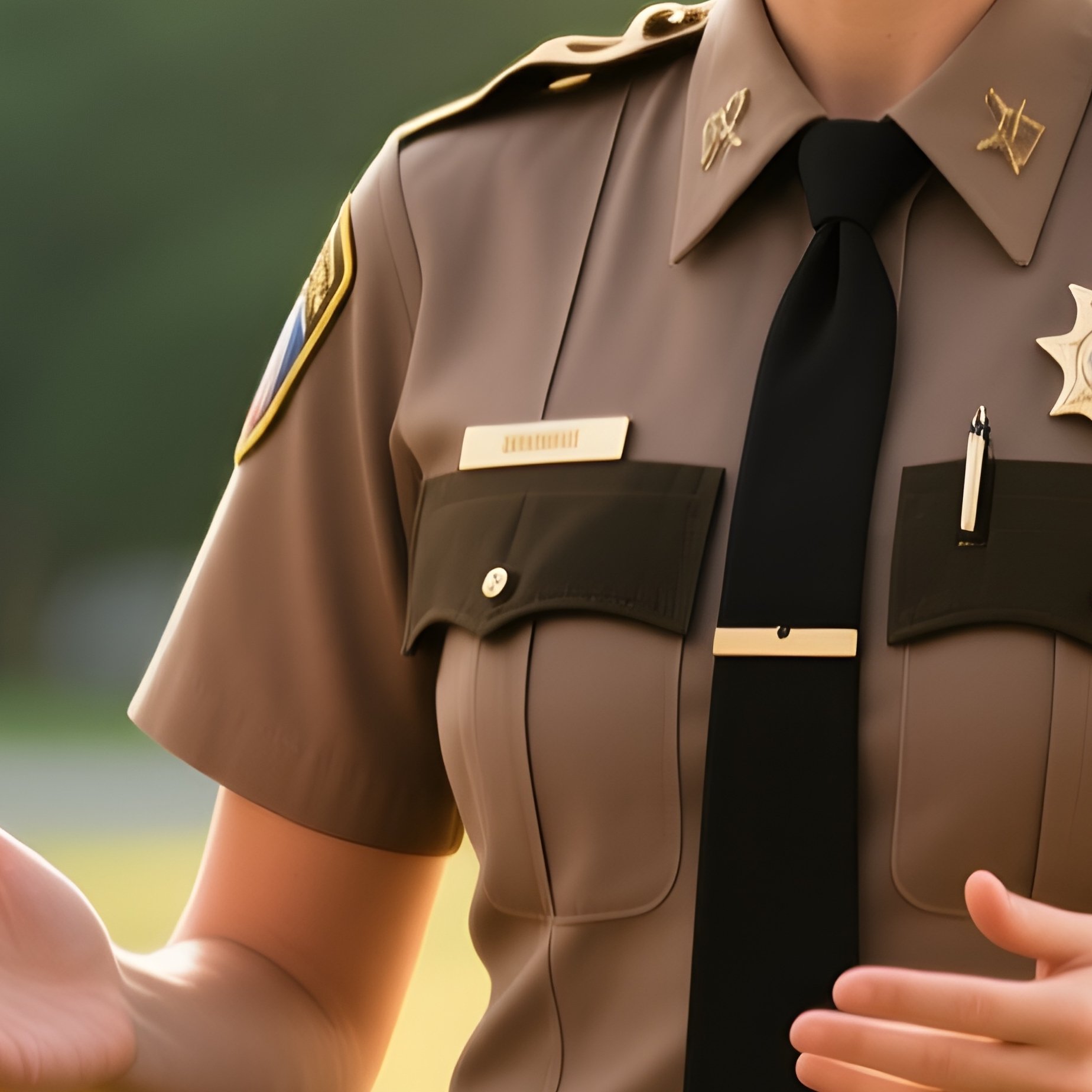 Photorealistic Female Officer Briefing Unit Under Sun - Full Resolution Quality Preview