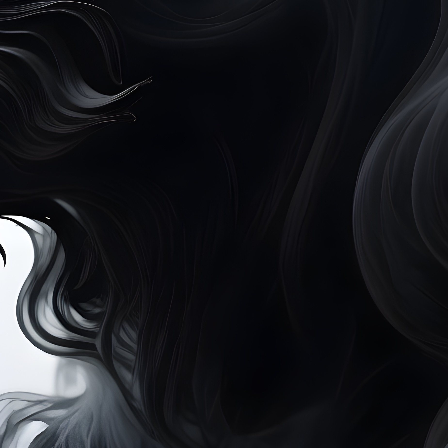 Photorealistic Image: A Beast Formed Entirely Of Swirling Black Mist. - Full Resolution Quality Preview