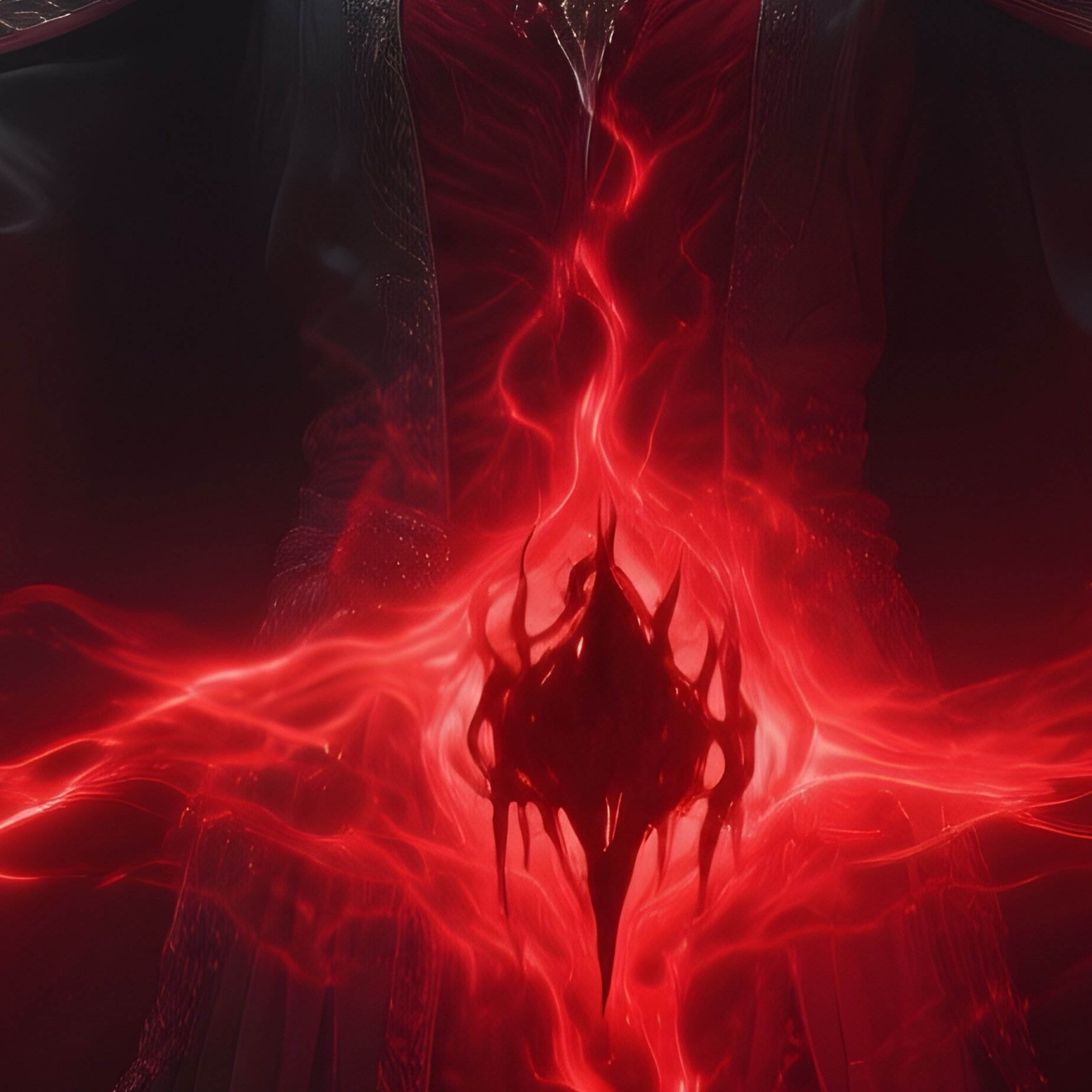 Photorealistic Image: A Blood Mage Channeling Red Mist Energy Safely. - Full Resolution Quality Preview