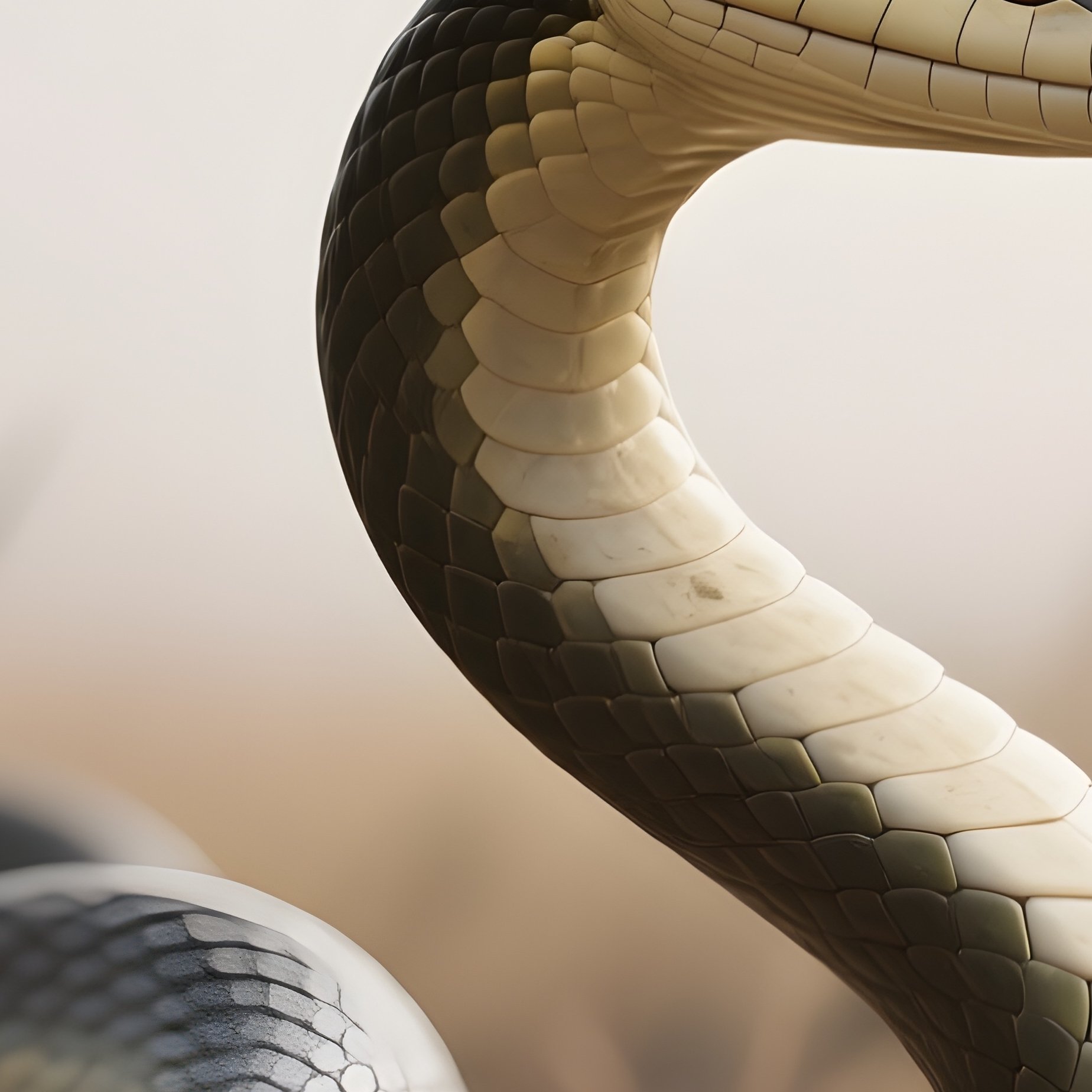 Photorealistic Image: A Bone Serpent Gliding Through Dead Grass. - Full Resolution Quality Preview