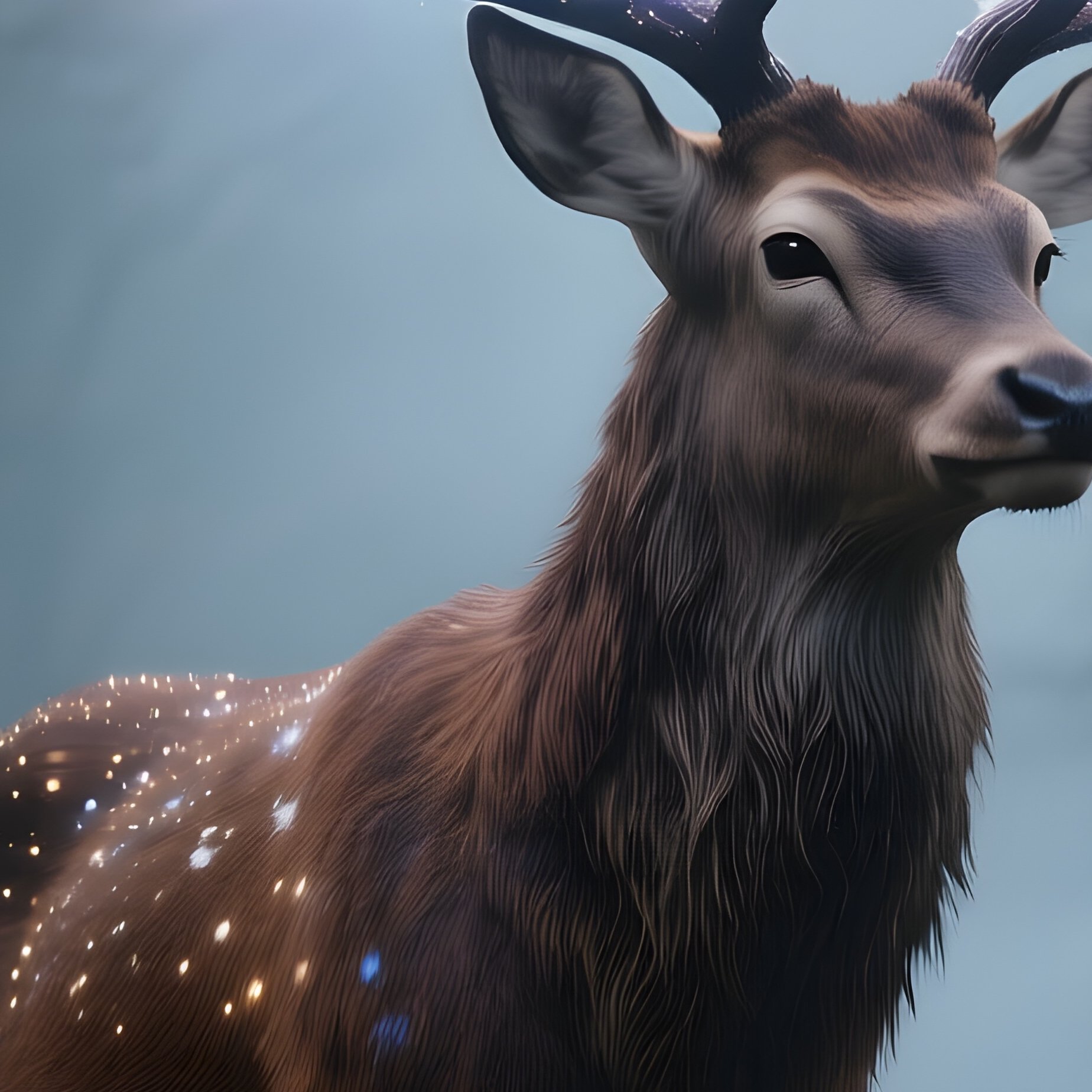 Photorealistic Image: A Celestial Stag With Star Lit Antlers Illuminating Sacred Forests. - Full Resolution Quality Preview