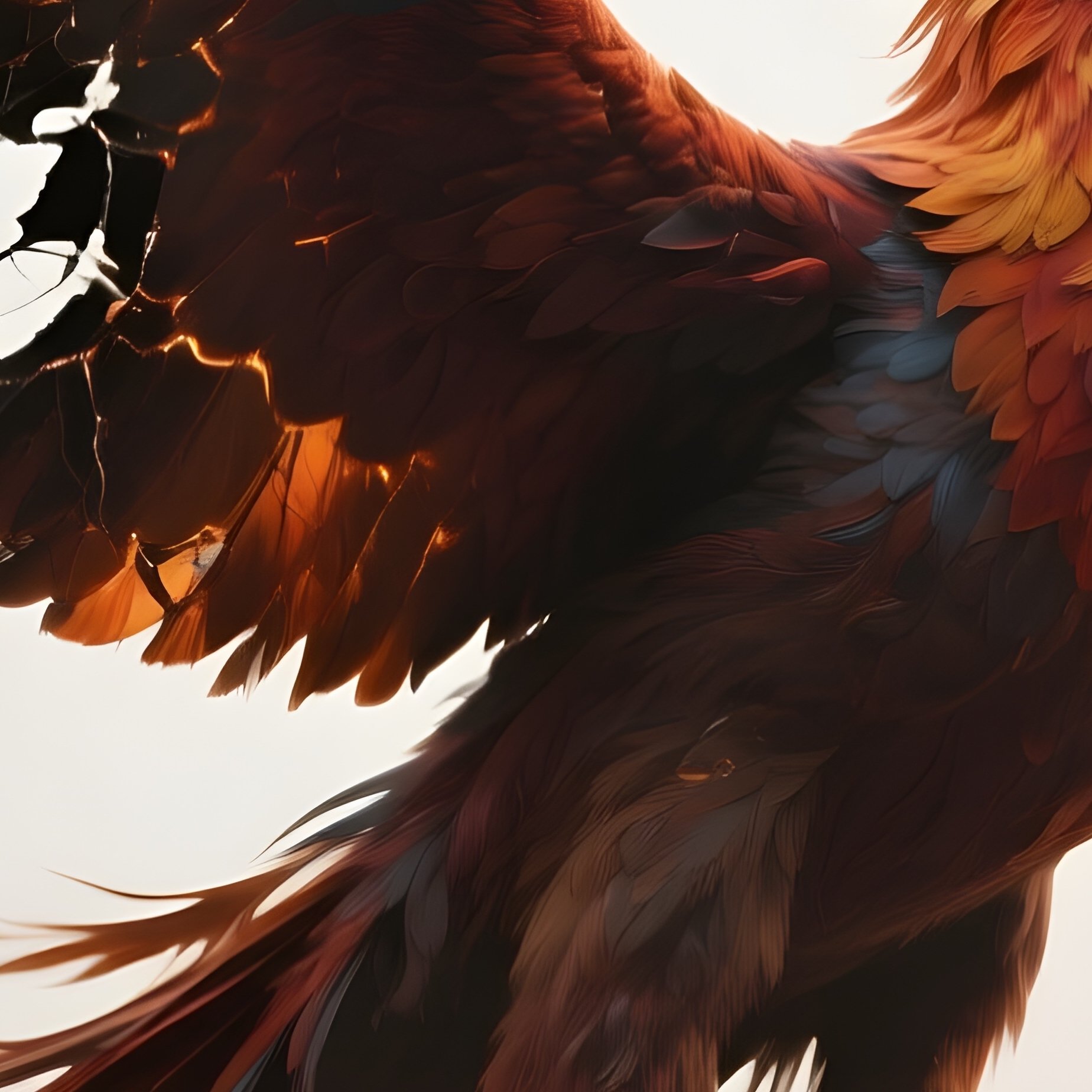 Photorealistic Image: A Corrupted Phoenix Leaving Ash Trails Behind. - Full Resolution Quality Preview