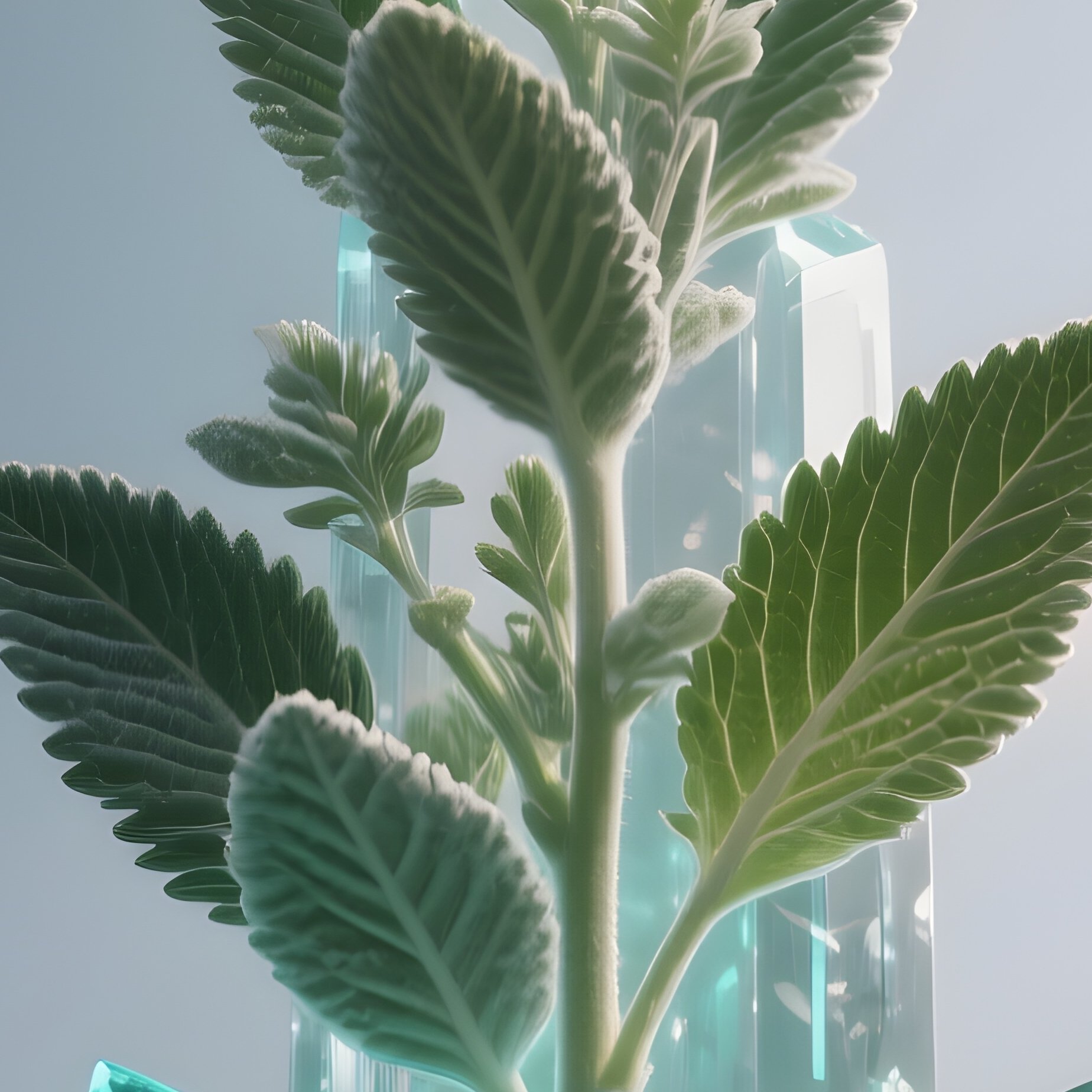 Photorealistic Image: A Crystal Sage Growing Glowing Towers From Earth. - Full Resolution Quality Preview