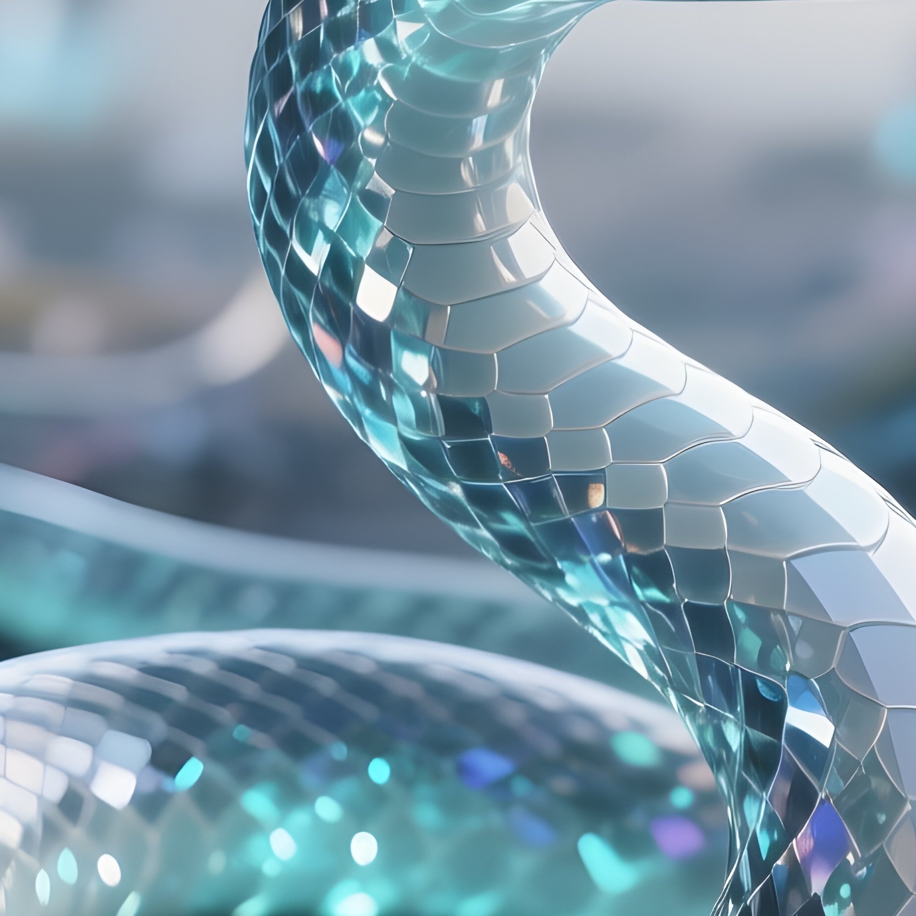 Photorealistic Image: A Crystal Serpent Slithering Across Glowing Geode Fields. - Full Resolution Quality Preview
