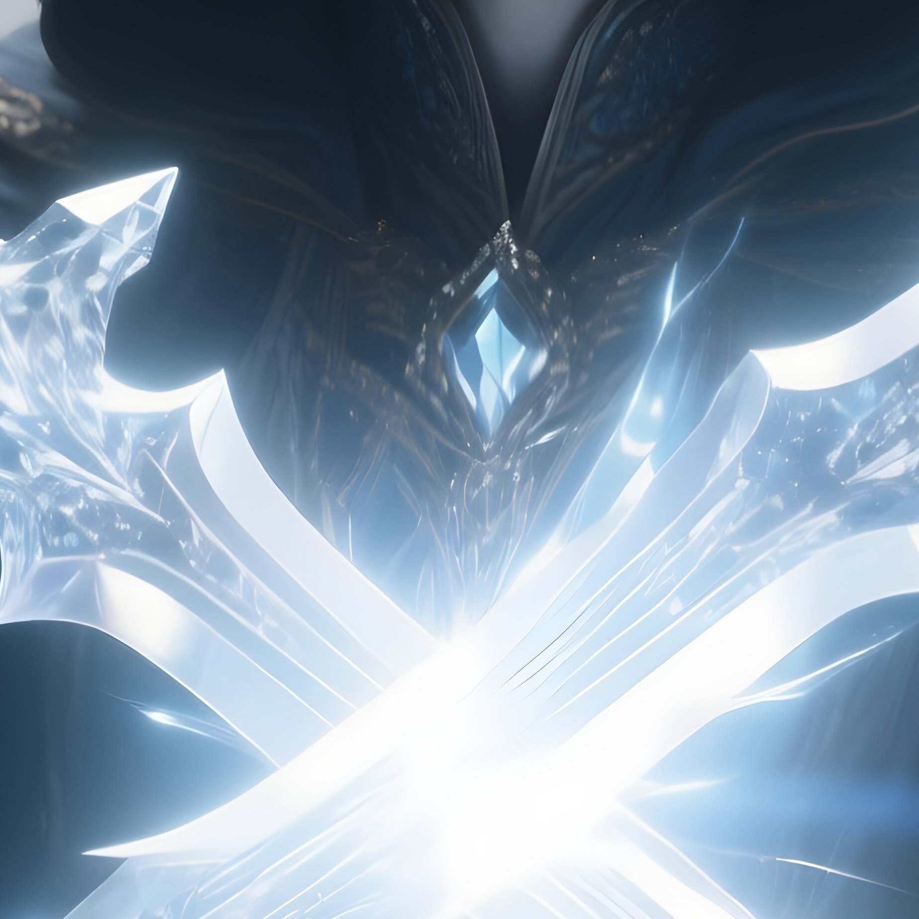 Photorealistic Image: A Crystal Wizard Shaping Blades Out Of Pure Light. - Full Resolution Quality Preview