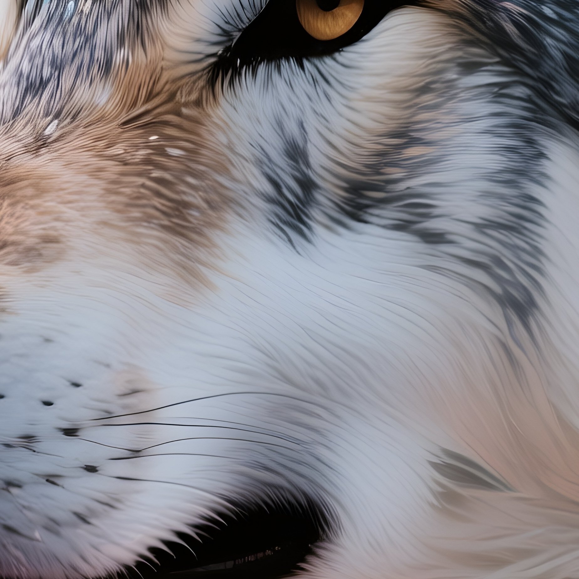 Photorealistic Image: A Crystal Wolf Radiating Rainbow Light With Every Breath. - Full Resolution Quality Preview