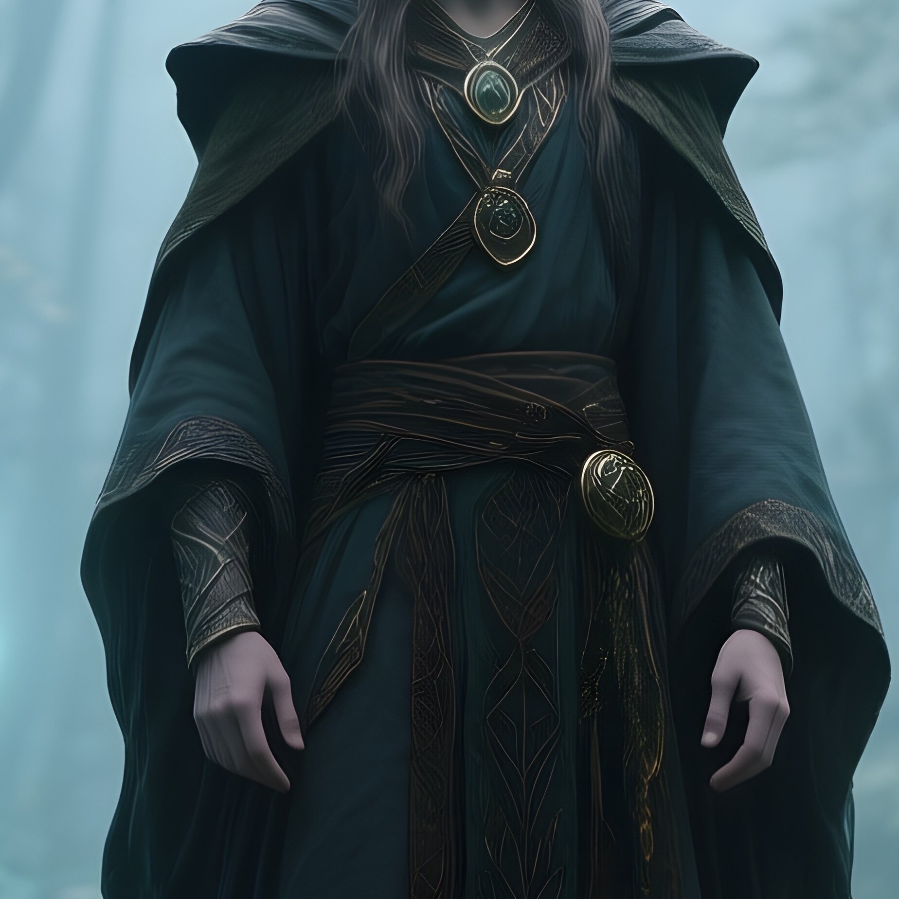 Photorealistic Image: A Druid Standing In A Glowing Forest Surrounded By Spirit Animals. - Full Resolution Quality Preview