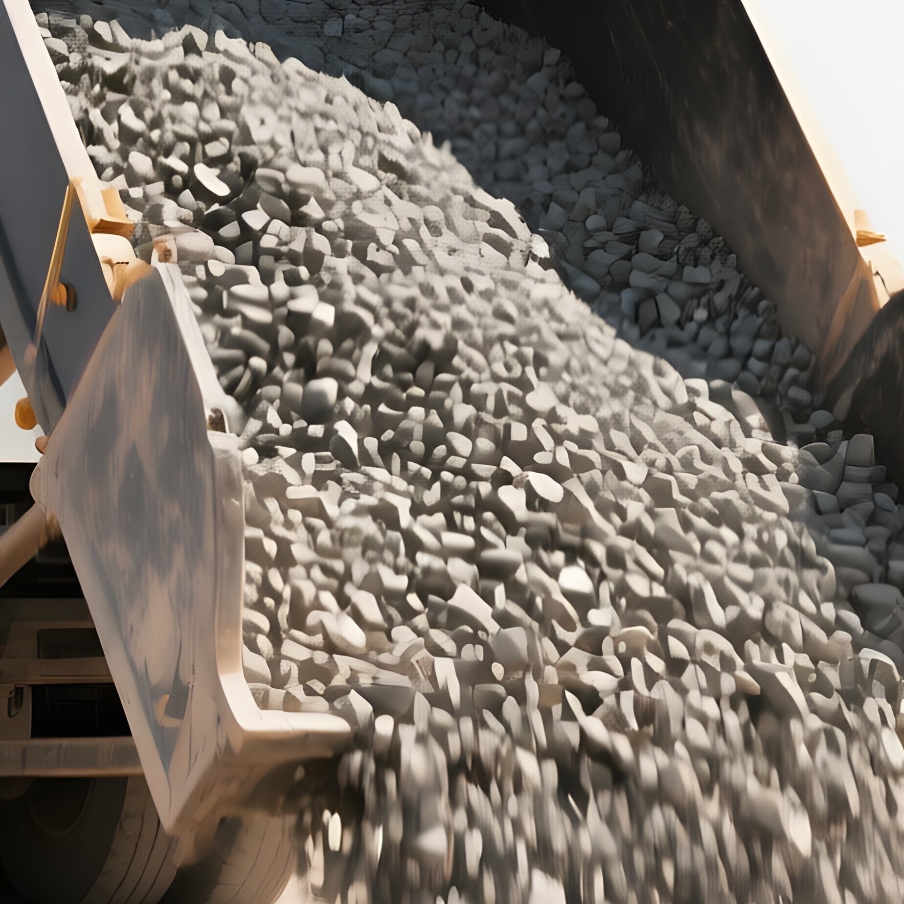 Photorealistic Image: A Dump Truck Unloading Gravel Into A Construction Pit. - Full Resolution Quality Preview