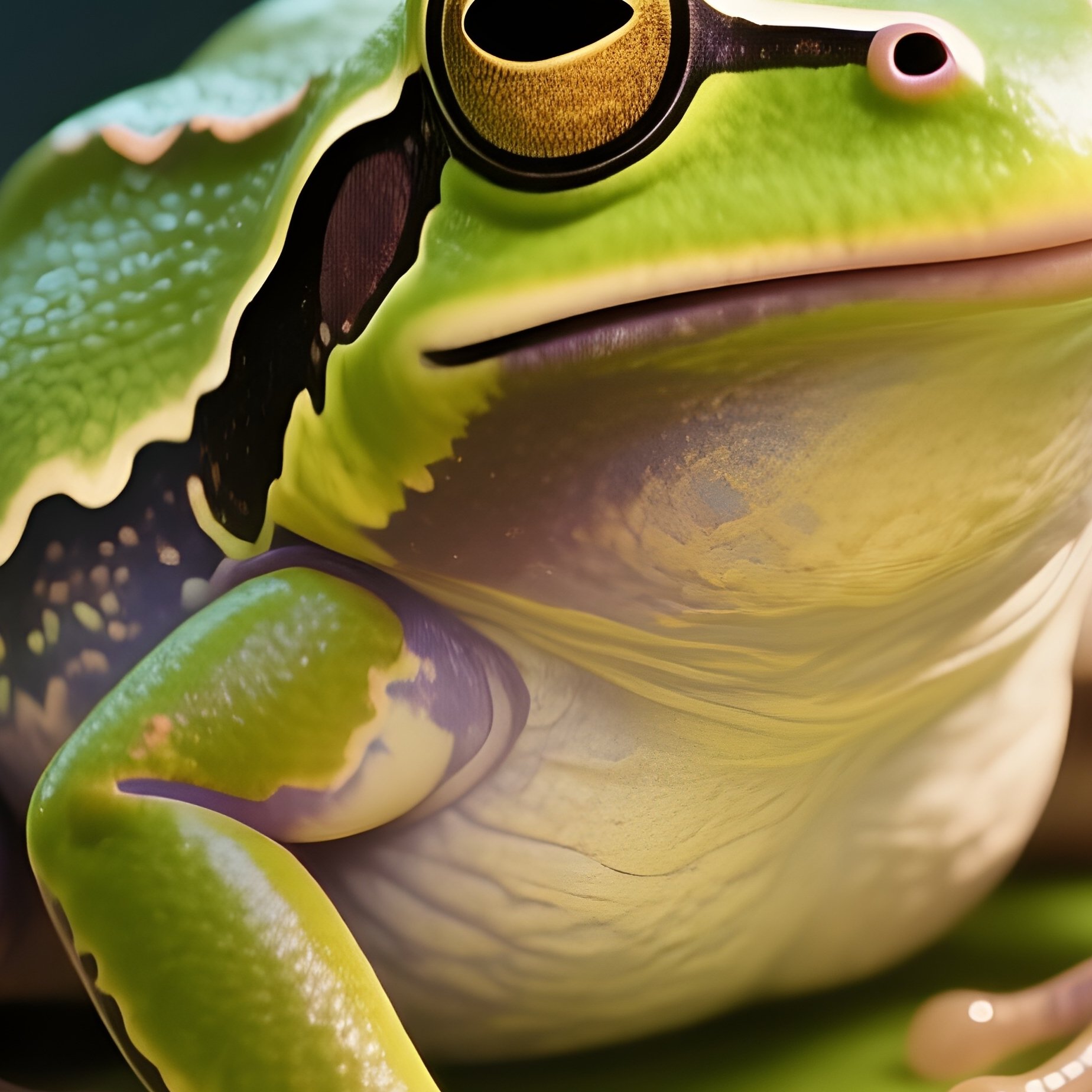 Photorealistic Image: A Fairy Frog Chilling On A Glowing Lily Pad. - Full Resolution Quality Preview