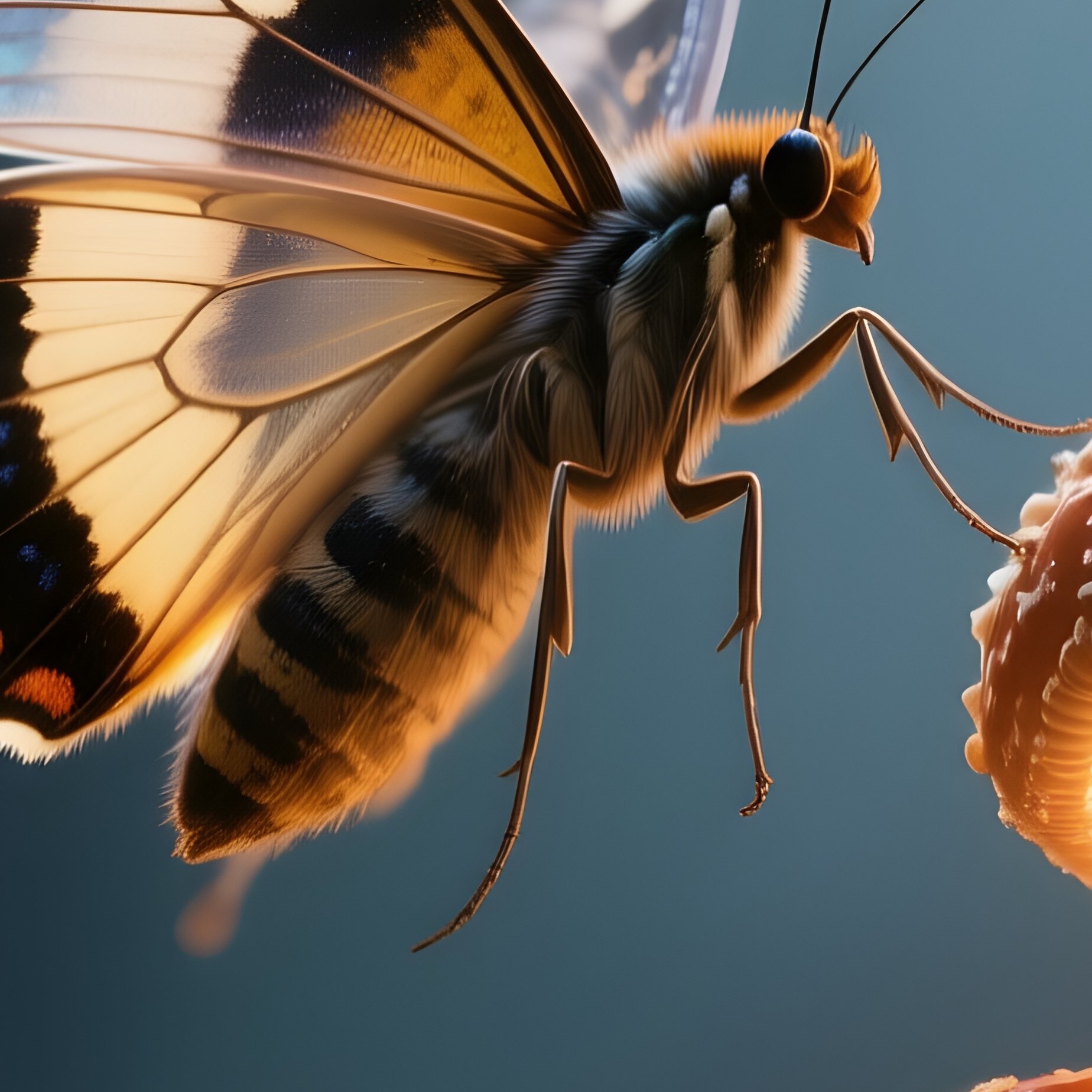 Photorealistic Image: A Fairy Moth Fluttering Around Glowing Mushrooms. - Full Resolution Quality Preview