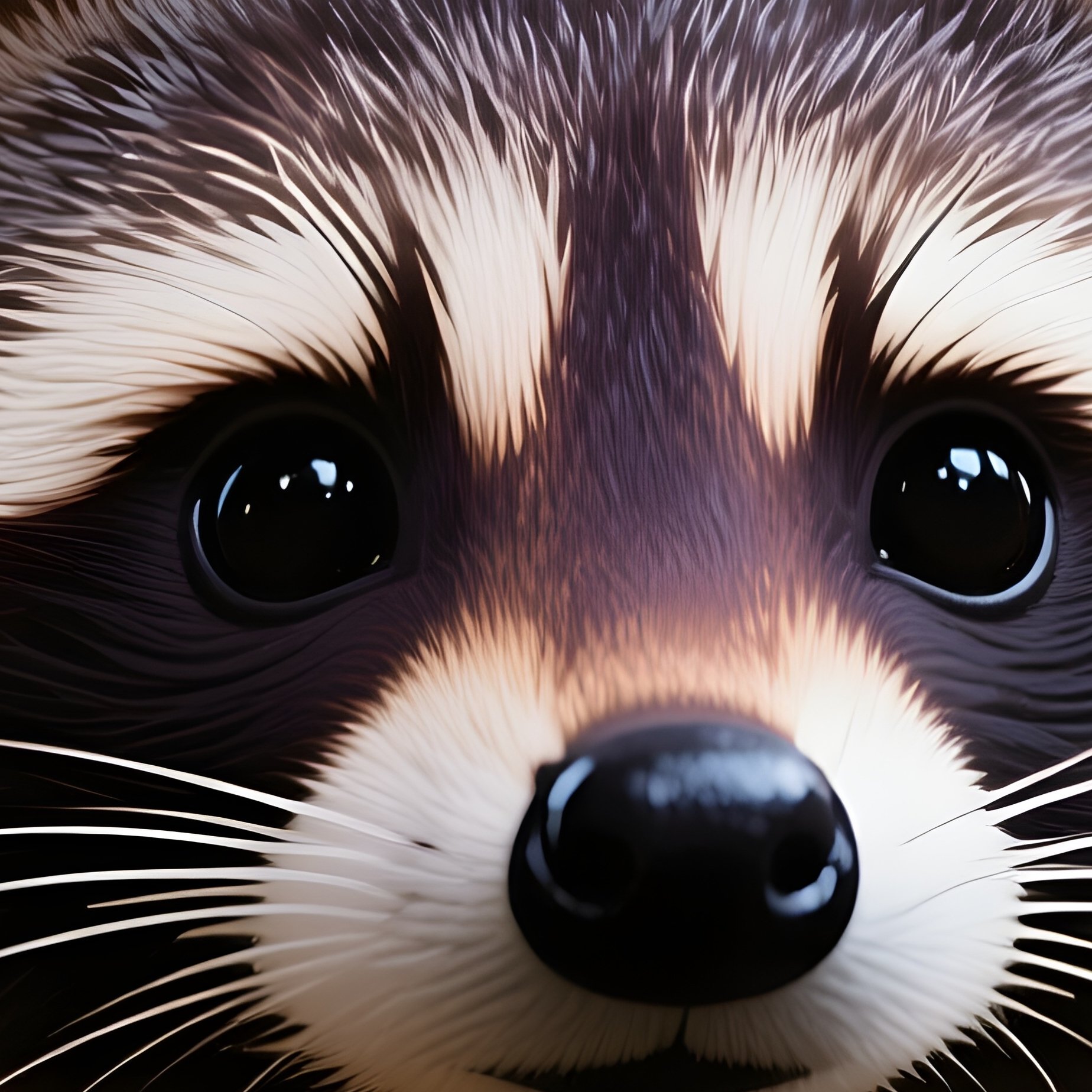 Photorealistic Image: A Fairy Raccoon Wearing A Crown Of Glowing Mushrooms. - Full Resolution Quality Preview