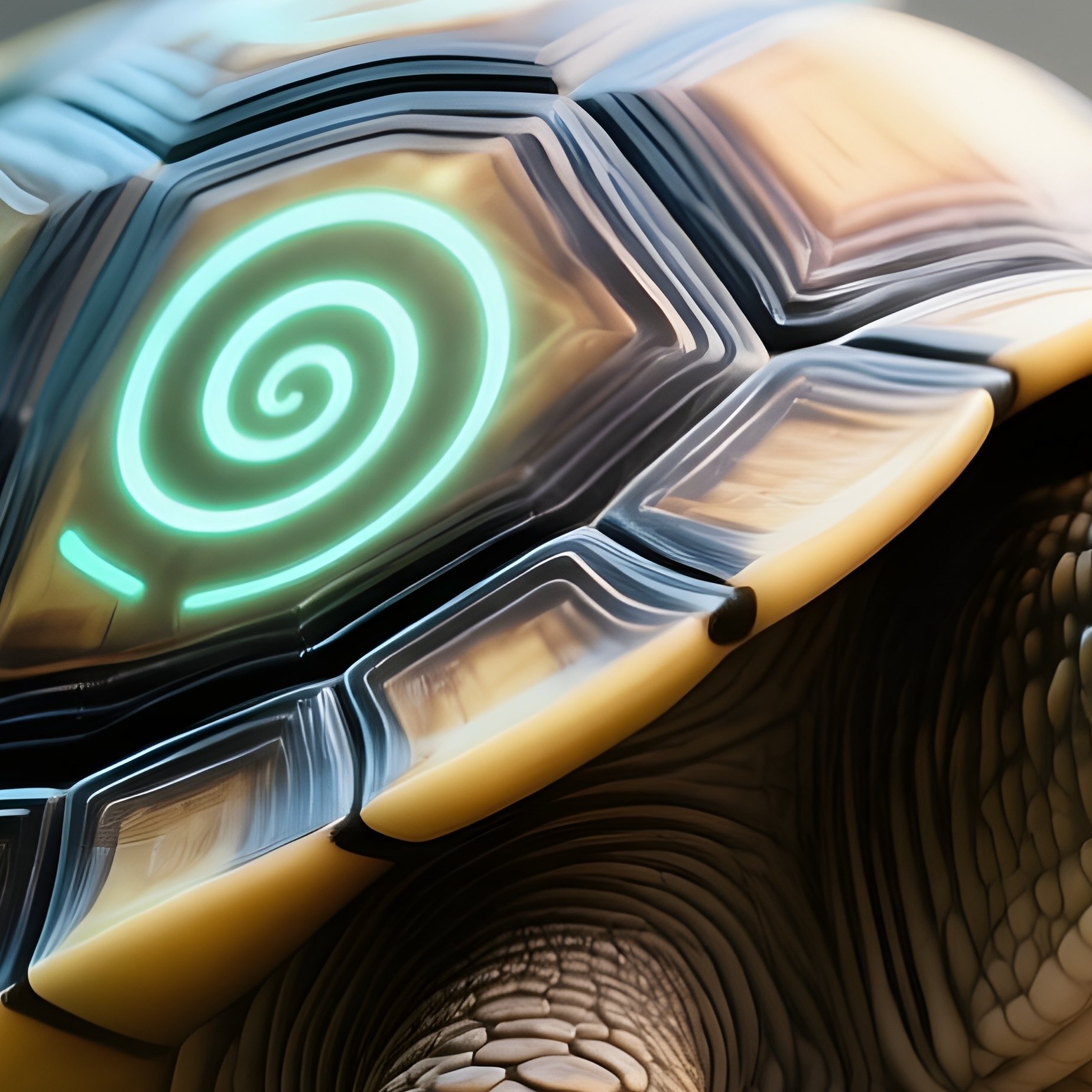 Photorealistic Image: A Fairy Turtle With Luminous Spiral Patterns. - Full Resolution Quality Preview