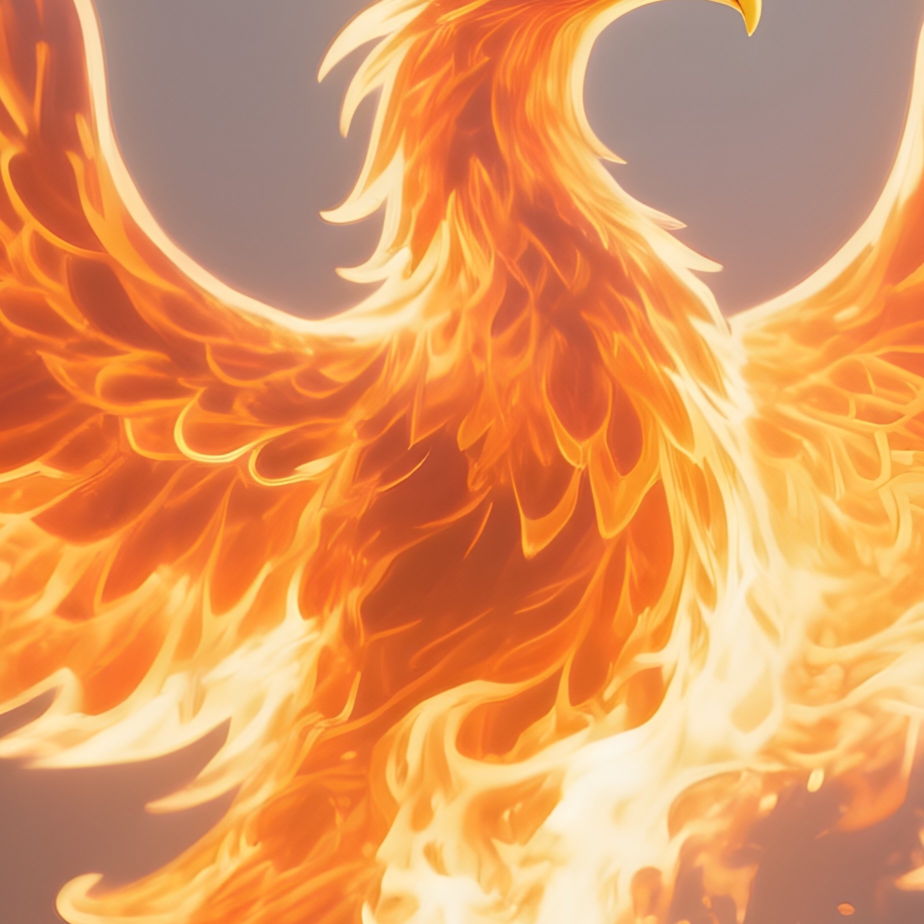 Photorealistic Image: A Fire Priest Calling Flames Into The Shape Of A Phoenix. - Full Resolution Quality Preview