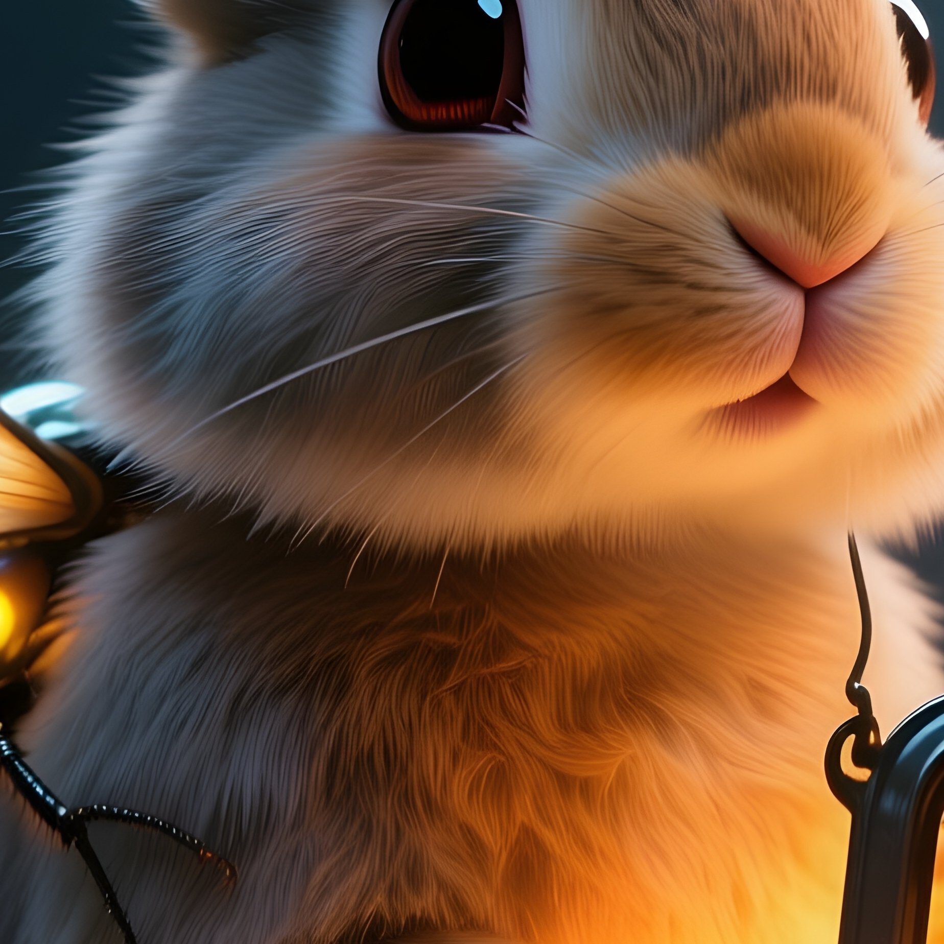 Photorealistic Image: A Firefly Bunny Glowing Like A Lantern. - Full Resolution Quality Preview