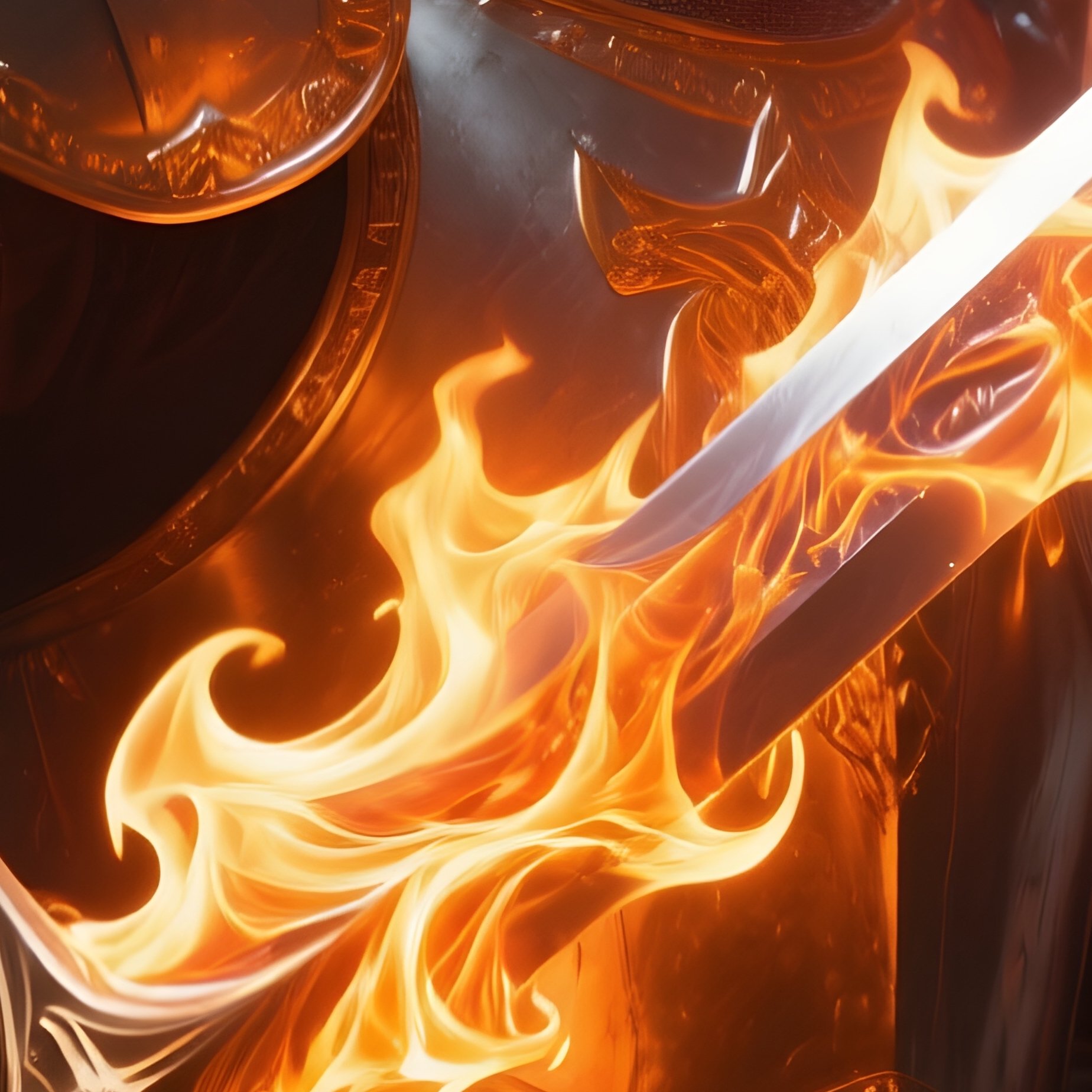 Photorealistic Image: A Flame Knight Wielding A Sword Made Of Living Fire. - Full Resolution Quality Preview