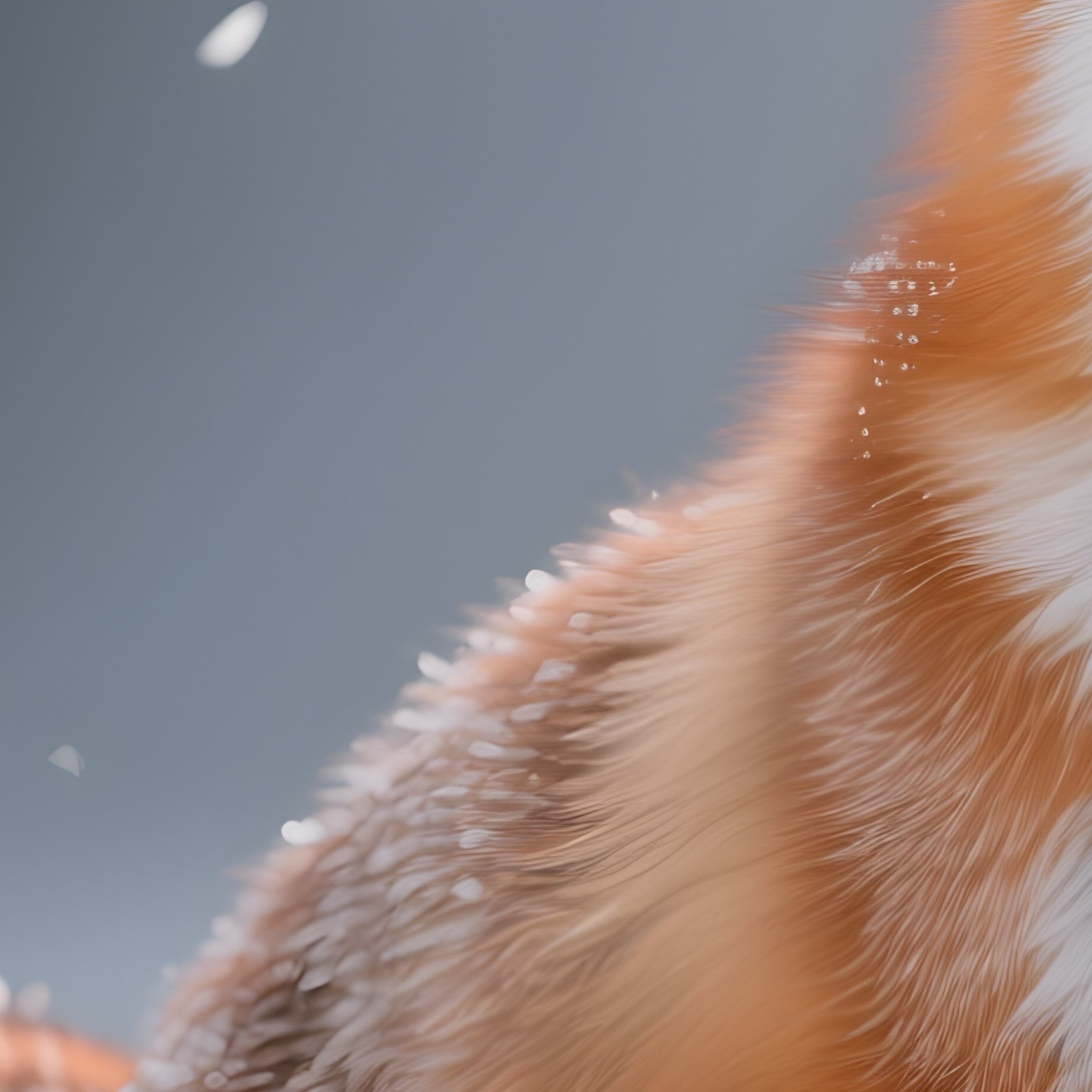 Photorealistic Image: A Frost Fox Whose Tail Leaves Snowflakes Behind. - Full Resolution Quality Preview