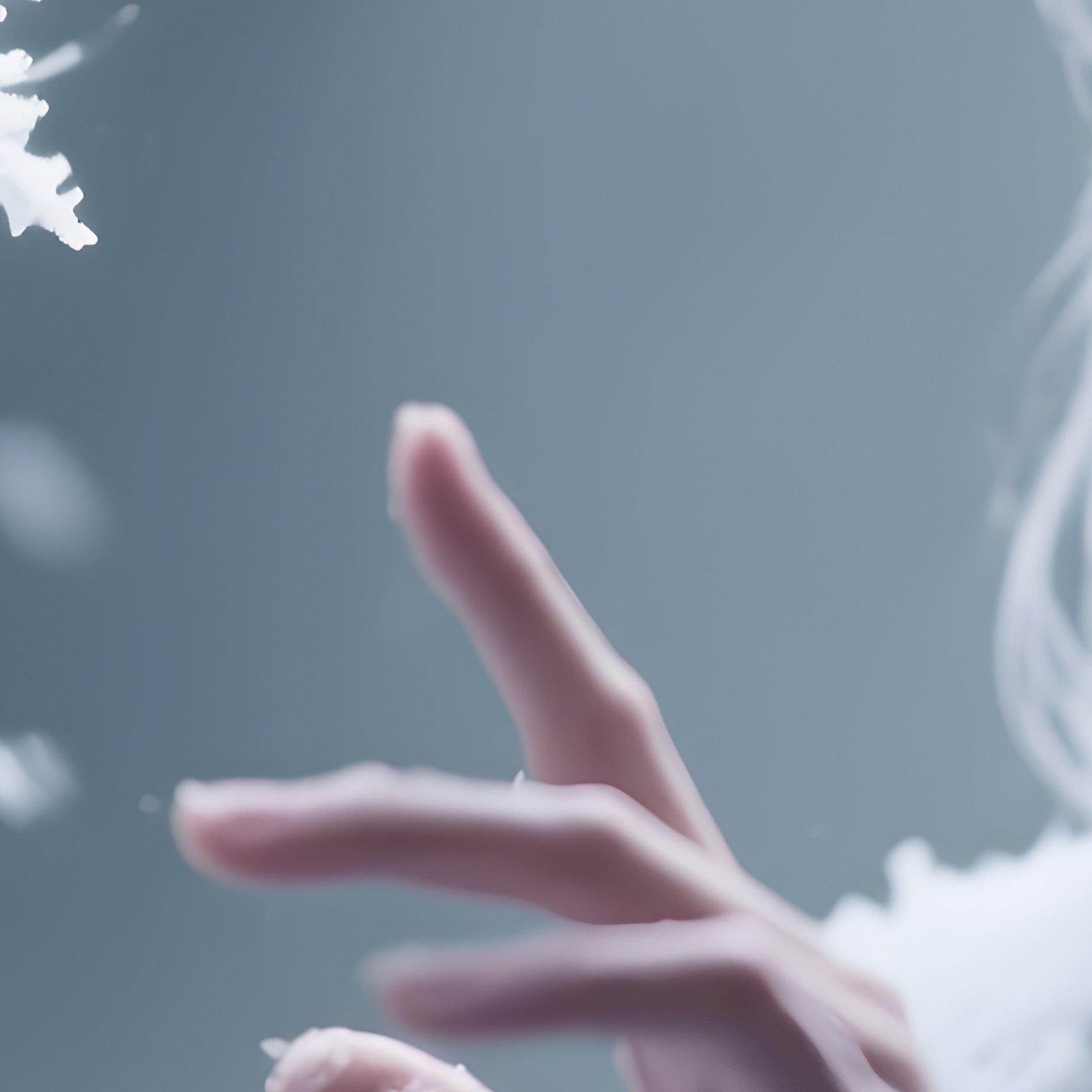 Photorealistic Image: A Frost Mage Shaping Snowflakes Midair With Hand Gestures. - Full Resolution Quality Preview