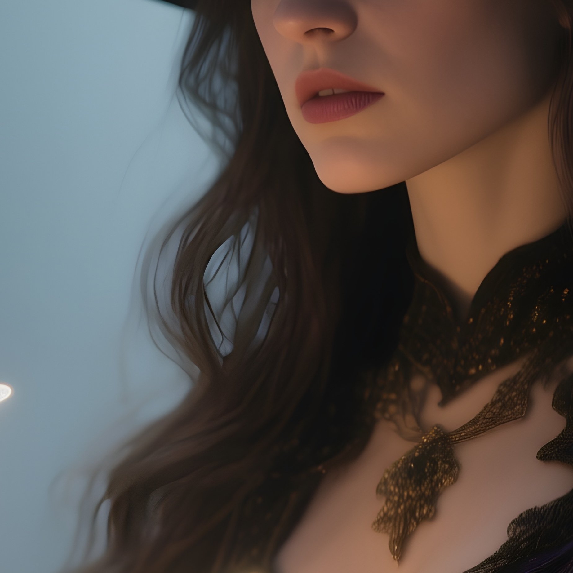 Photorealistic Image: A Glimmer Witch Summoning Tiny Luminous Fairies. - Full Resolution Quality Preview