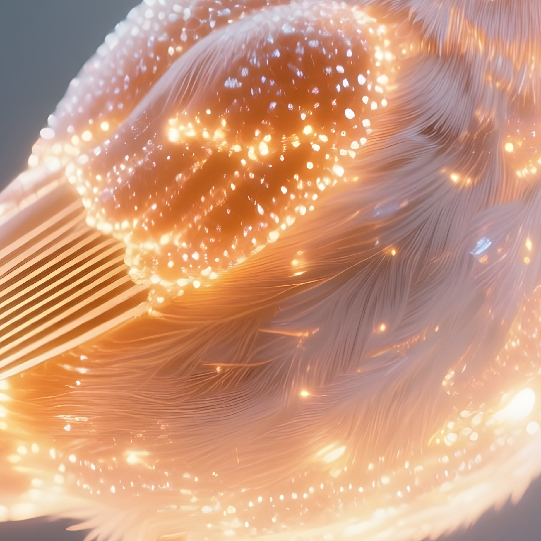 Photorealistic Image: A Glowing Sugar Bird Perched On Crystal Branches. - Full Resolution Quality Preview