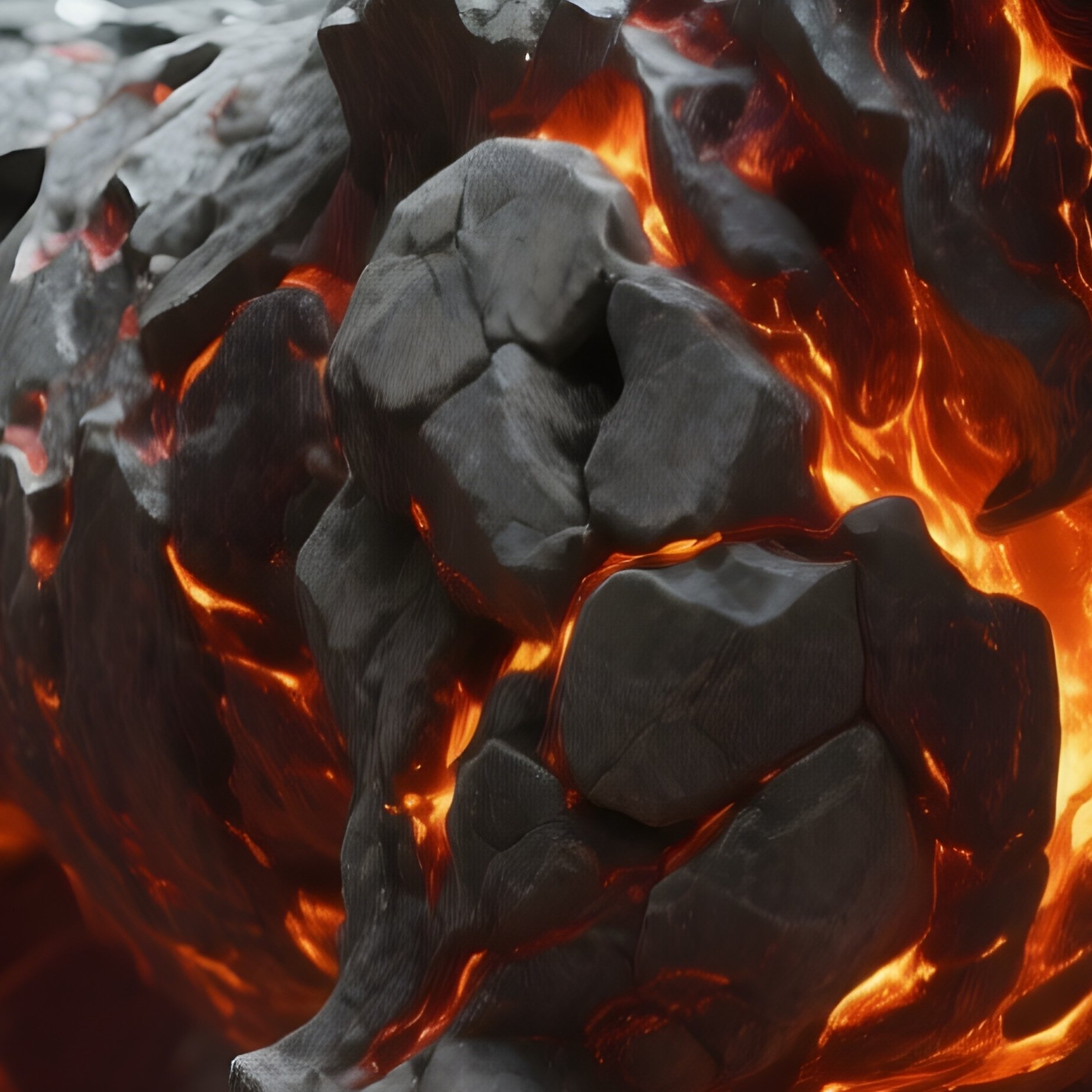 Photorealistic Image: A Hellhound Made Of Molten Stone. - Full Resolution Quality Preview