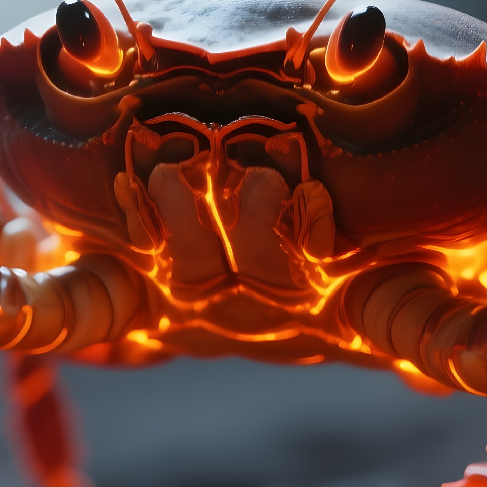 Photorealistic Image: A Magma Crab With Glowing Claws Like Living Furnaces. - Full Resolution Quality Preview