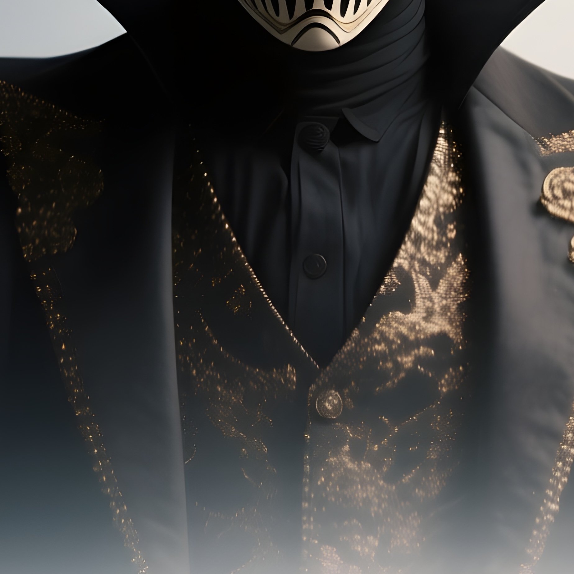 Photorealistic Image: A Masked Illusionist Creating Lifelike Mirages. - Full Resolution Quality Preview