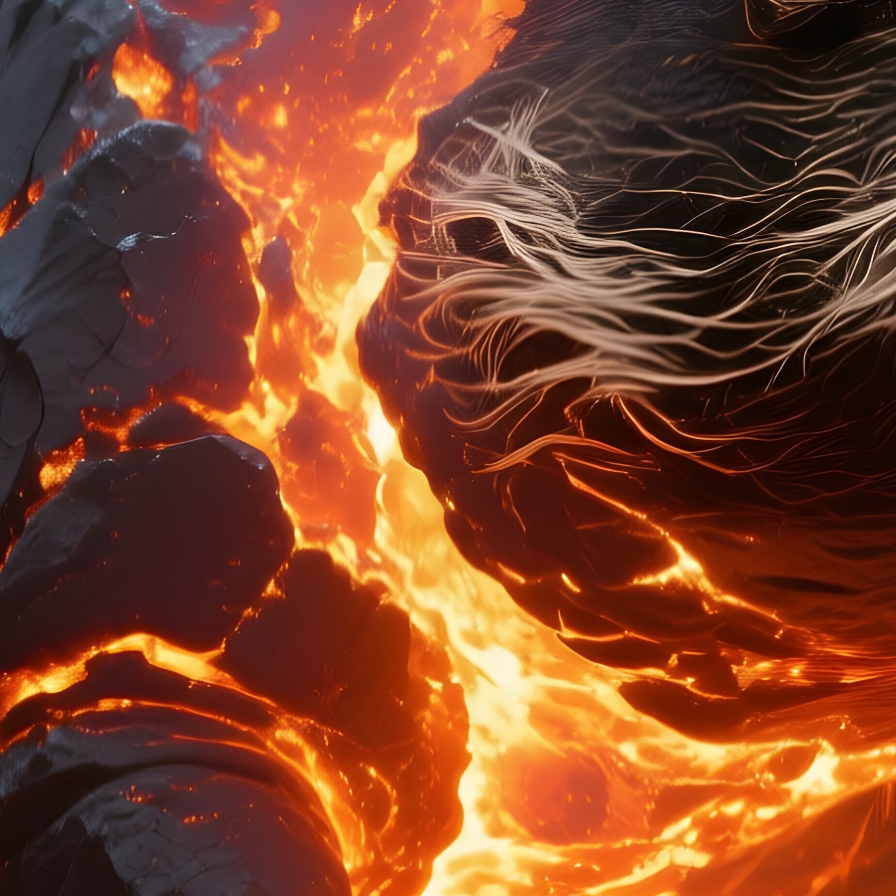Photorealistic Image: A Molten Iron Boar Forging Sparks With Each Step. - Full Resolution Quality Preview