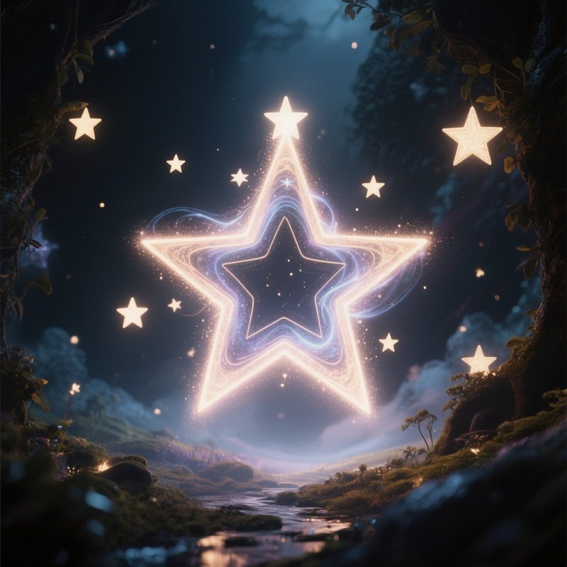 Photorealistic Image: A Mystic Dreammage Casting Illusions Of Stars.