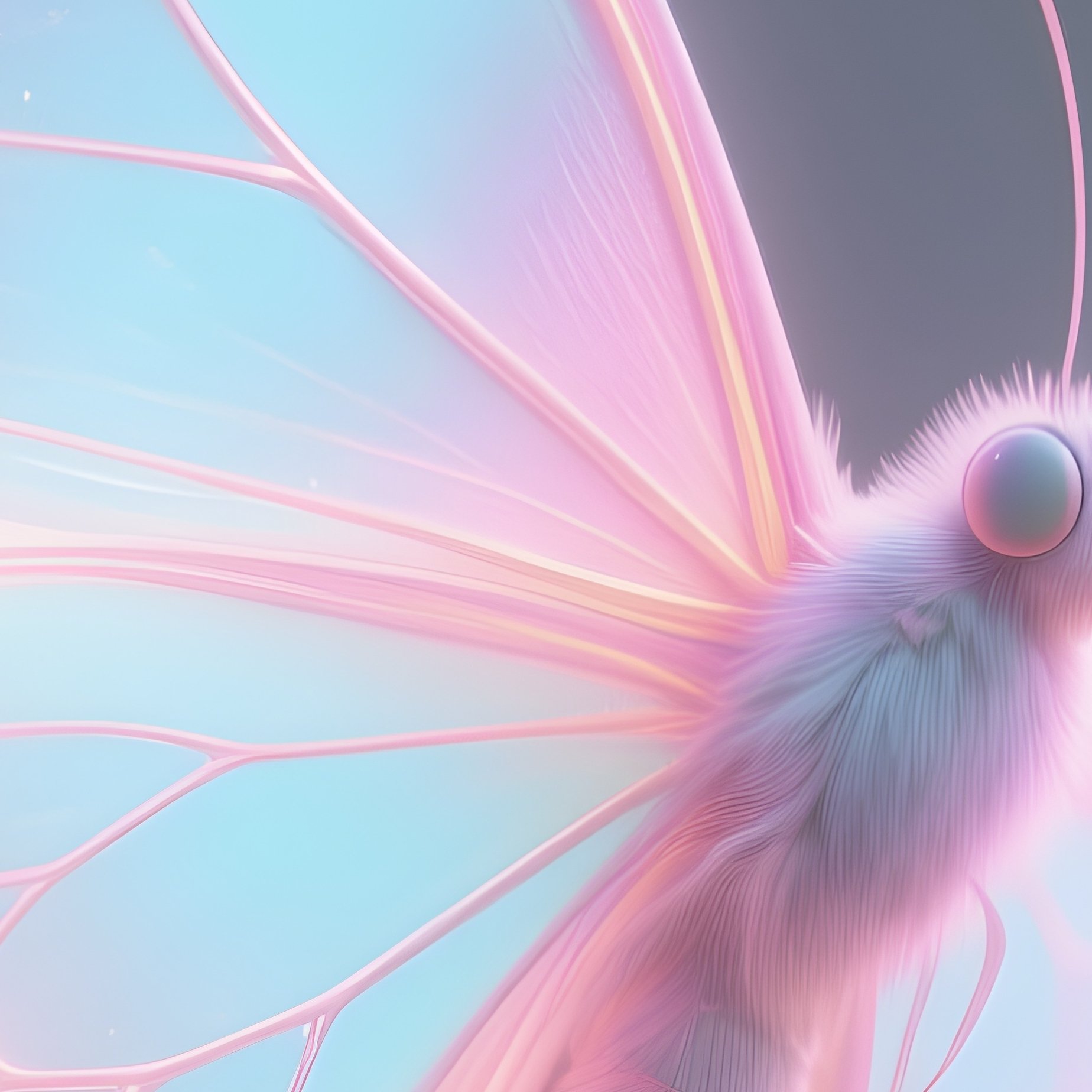 Photorealistic Image: A Neon Pastel Moth Fairy Beating Soft Glowing Wings. - Full Resolution Quality Preview