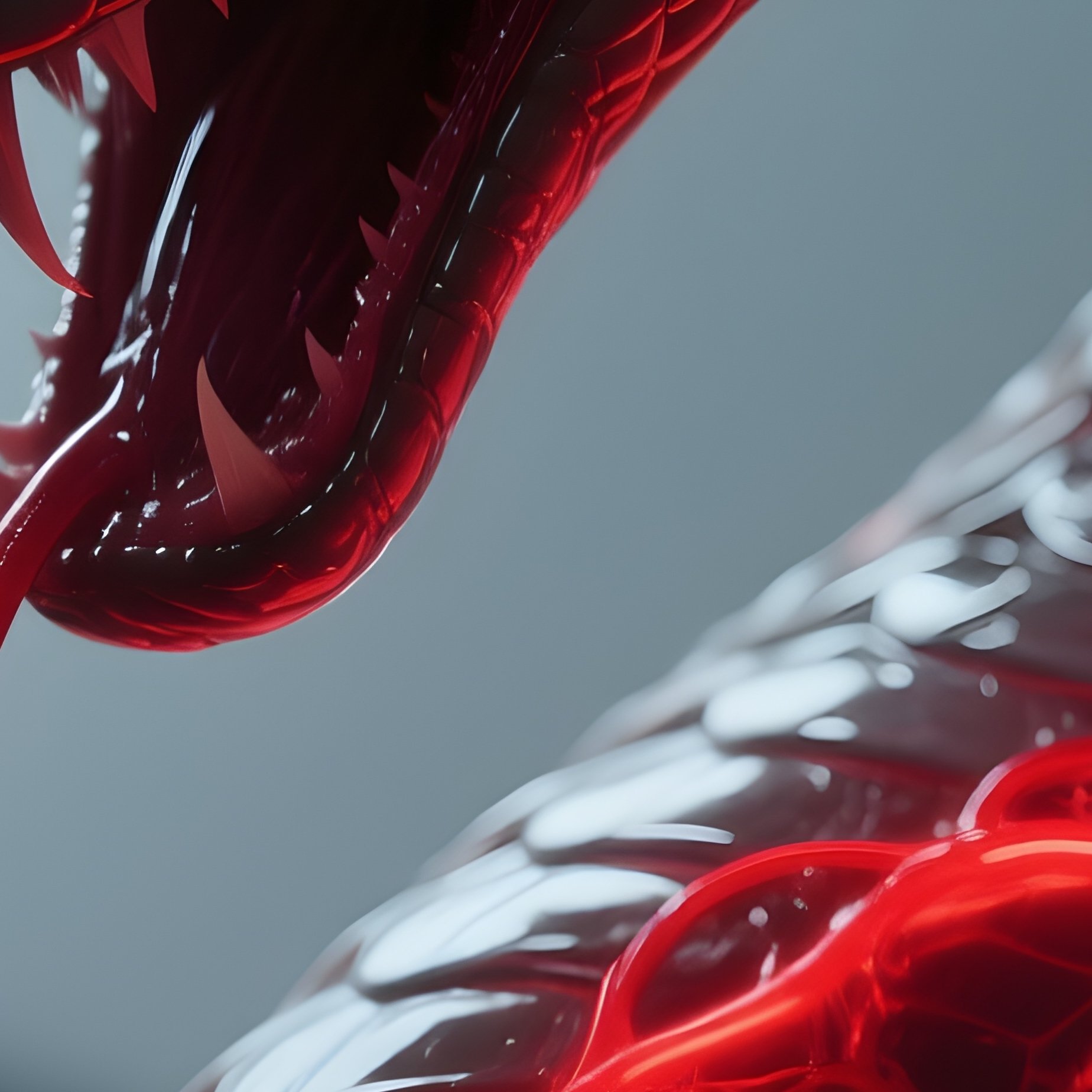Photorealistic Image: A Nightmare Serpent With Neon Red Veins. - Full Resolution Quality Preview