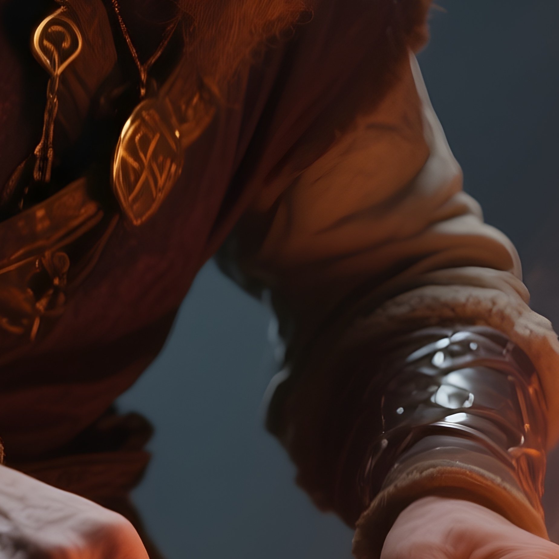 Photorealistic Image: A Rune Shaper Forging Runes In Molten Stone. - Full Resolution Quality Preview