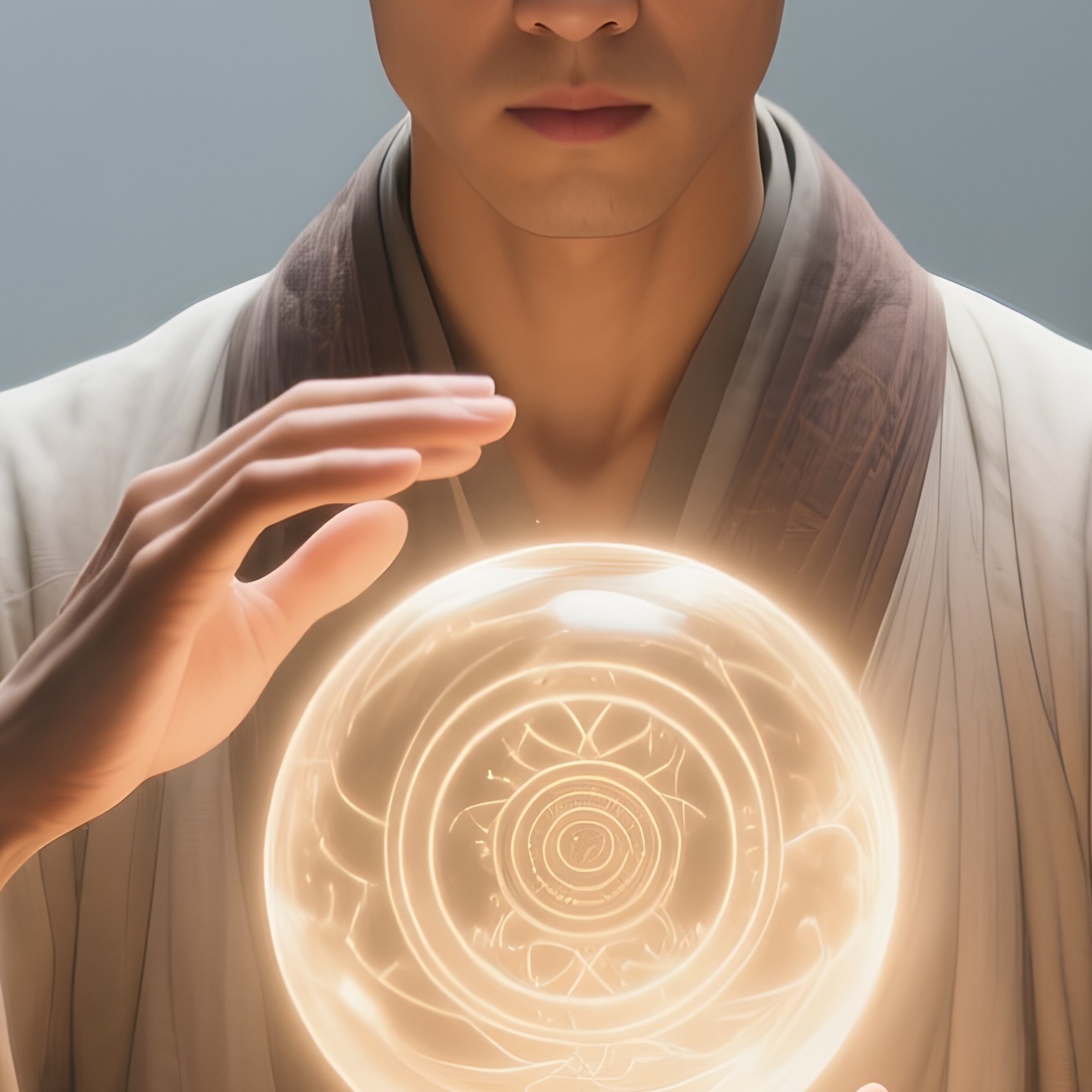 Photorealistic Image: A Sage Summoning Floating Orbs Of Pure Wisdom. - Full Resolution Quality Preview