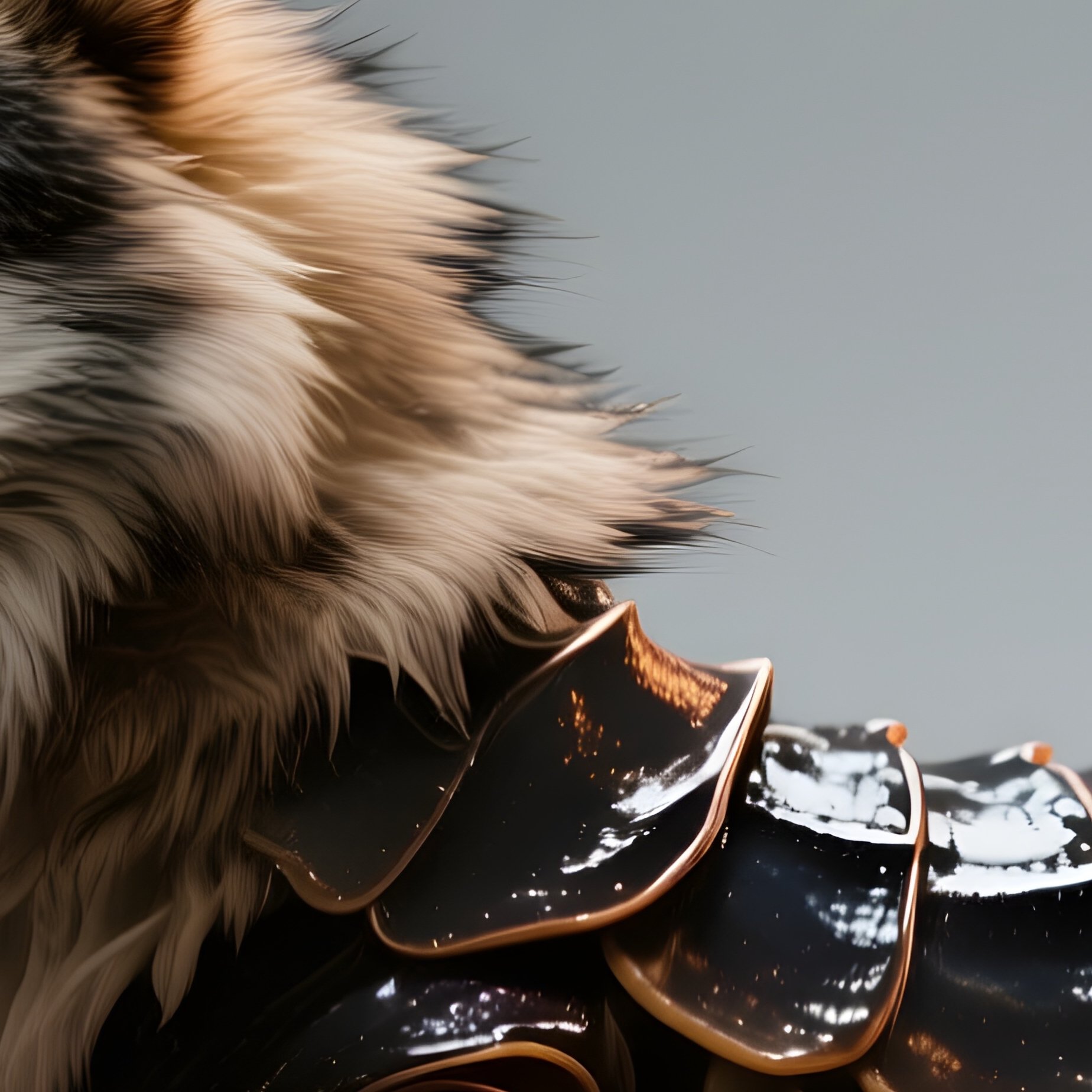 Photorealistic Image: A Scorpion Wolf Hybrid Rattling Its Burning Tail. - Full Resolution Quality Preview