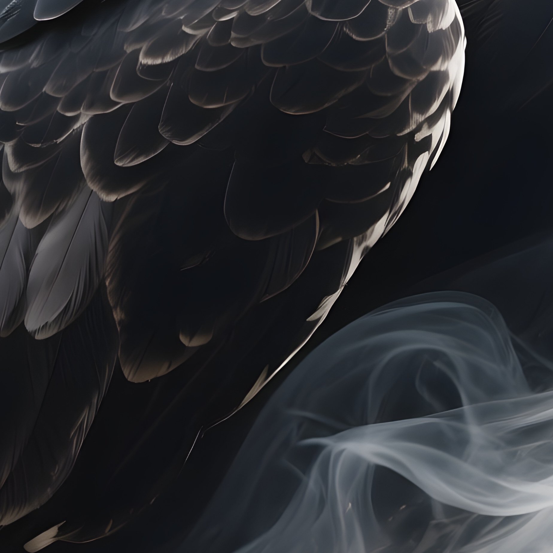 Photorealistic Image: A Shadow Hawk With Feathers Made Of Smoke. - Full Resolution Quality Preview