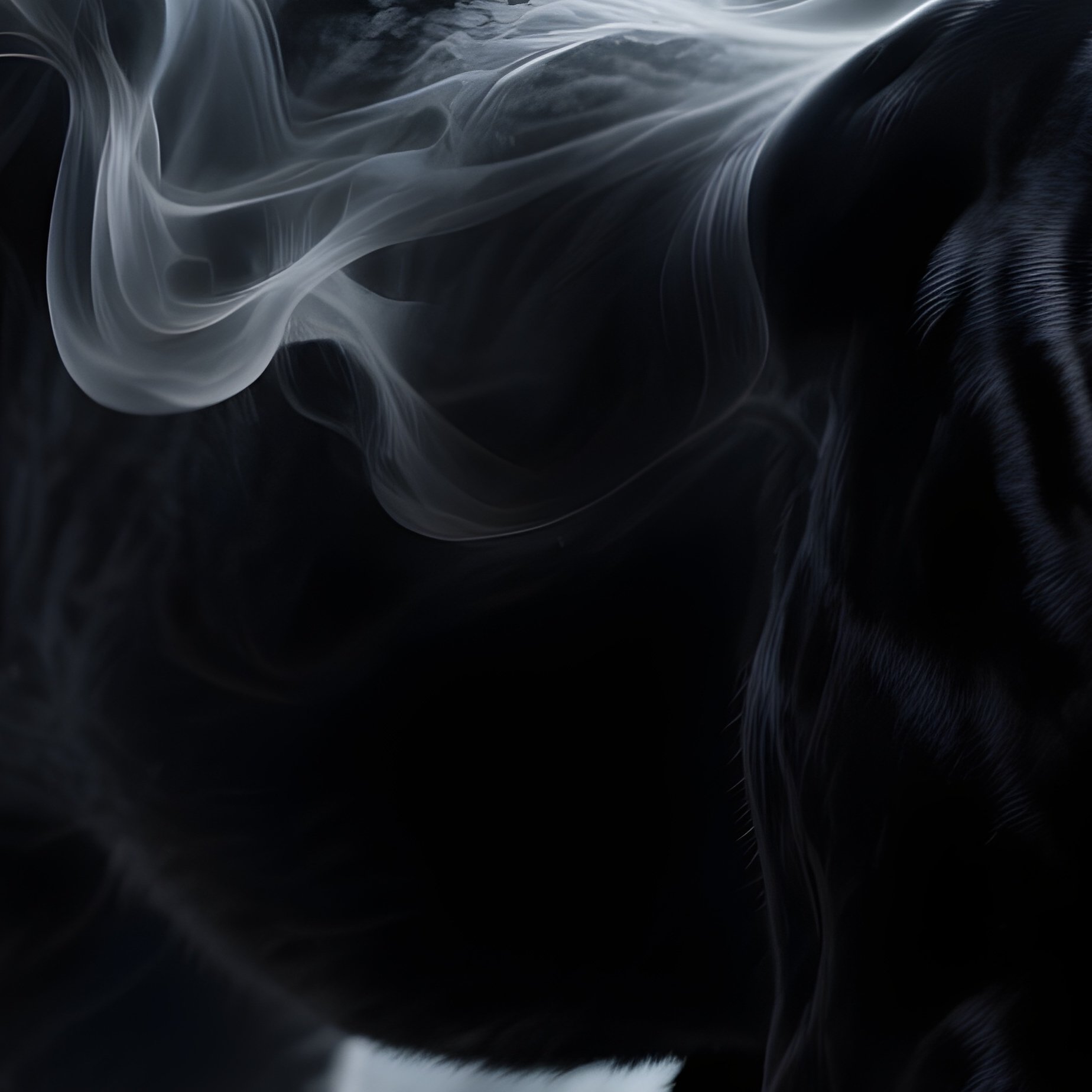 Photorealistic Image: A Shadow Panther Formed Entirely From Black Smoke Moving Silently Through Darkness. - Full Resolution Quality Preview