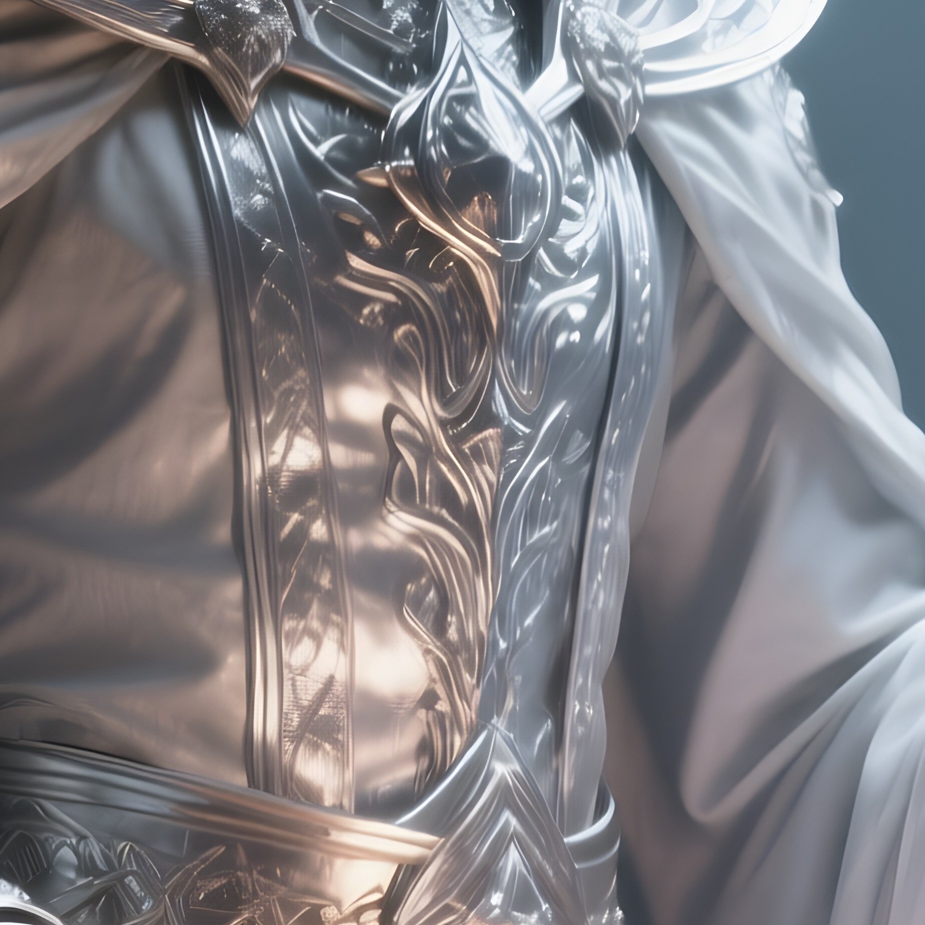 Photorealistic Image: A Silver Mage Forging Moonlight Spells. - Full Resolution Quality Preview