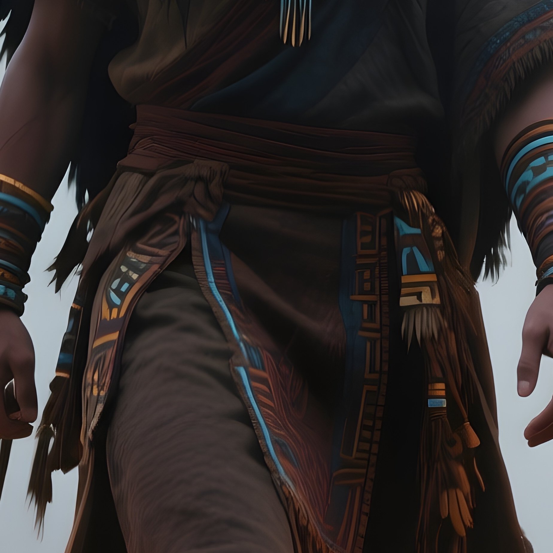 Photorealistic Image: A Spirit Shaman Walking With Glowing Ancestral Wolves. - Full Resolution Quality Preview