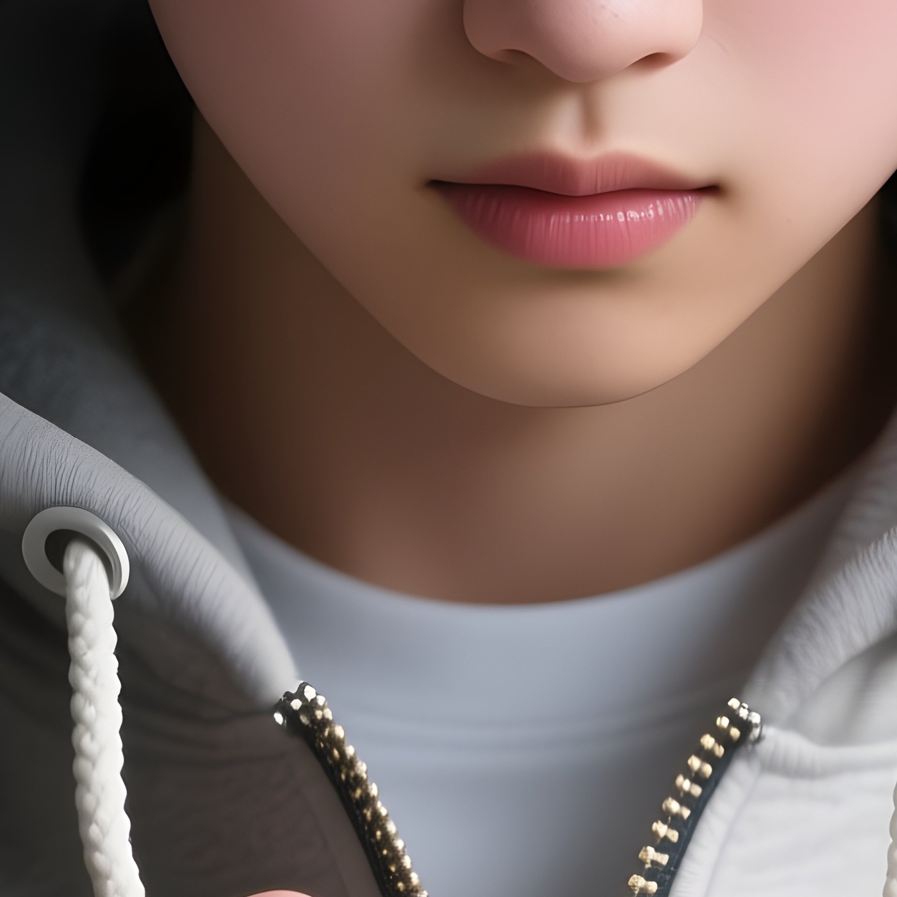 Photorealistic Image: A Student Getting Their Hoodie String Stuck In A Zipper. - Full Resolution Quality Preview