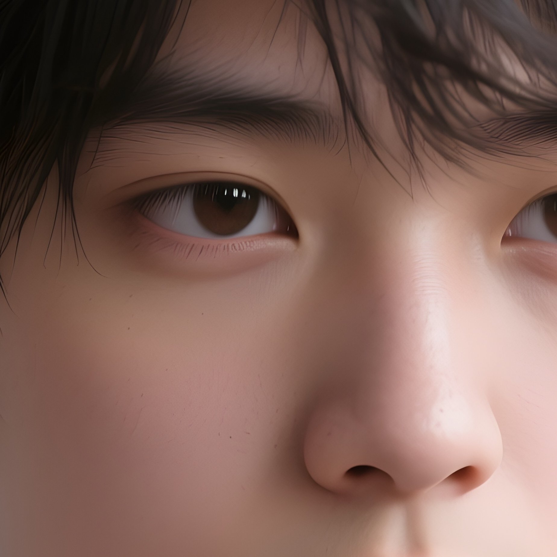 Photorealistic Image: A Student With Hair Completely Static After Removing A Wool Hat. - Full Resolution Quality Preview