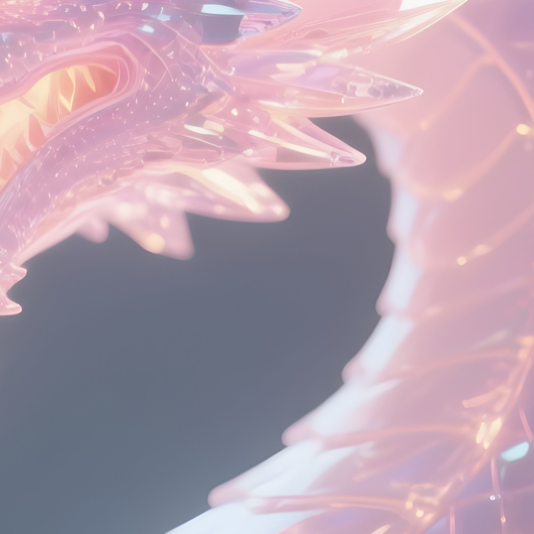 Photorealistic Image: A Sugar Crystal Dragon Glowing In Pastel Hues. - Full Resolution Quality Preview